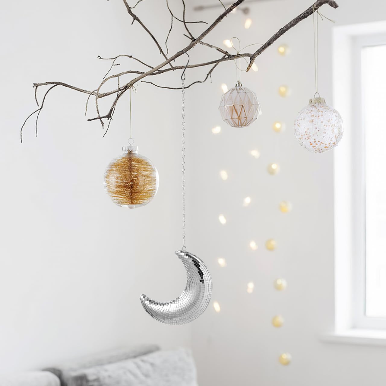 Eleganter Mond Anhänger Aus Glas - Disco Ball Deko Für Hochzeiten Partys Und Wanddekoration - Funkelnde Discokugel Als Vielseitige Hängedeko für Silvester, Geburtstag, Mottoparty
