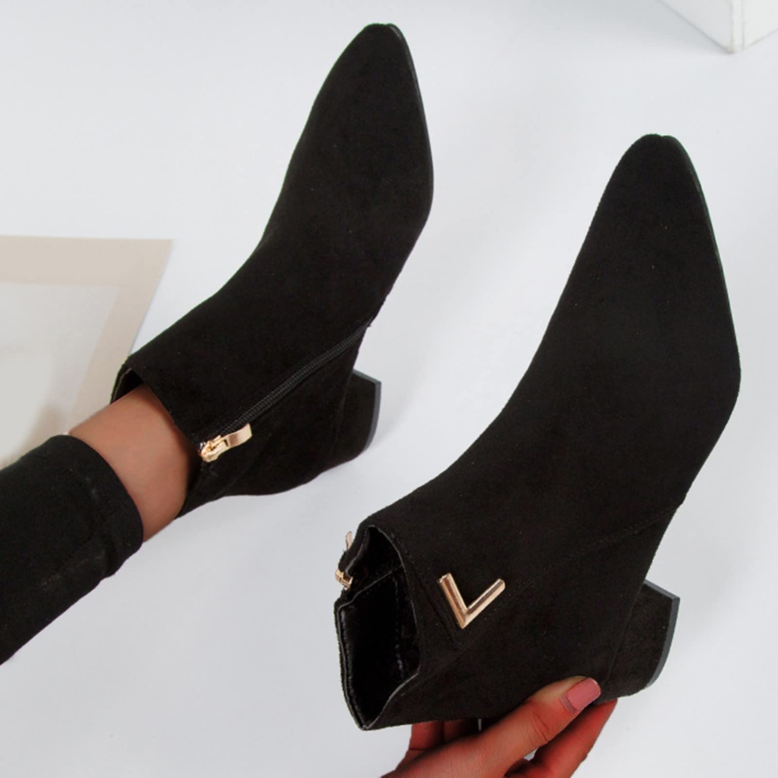 Stivaletti da donna con tacco, originali Chelsea Boots, classici alla caviglia, caldi, invernali, in gomma, da equitazione, da cowboy, da donna, da giardino