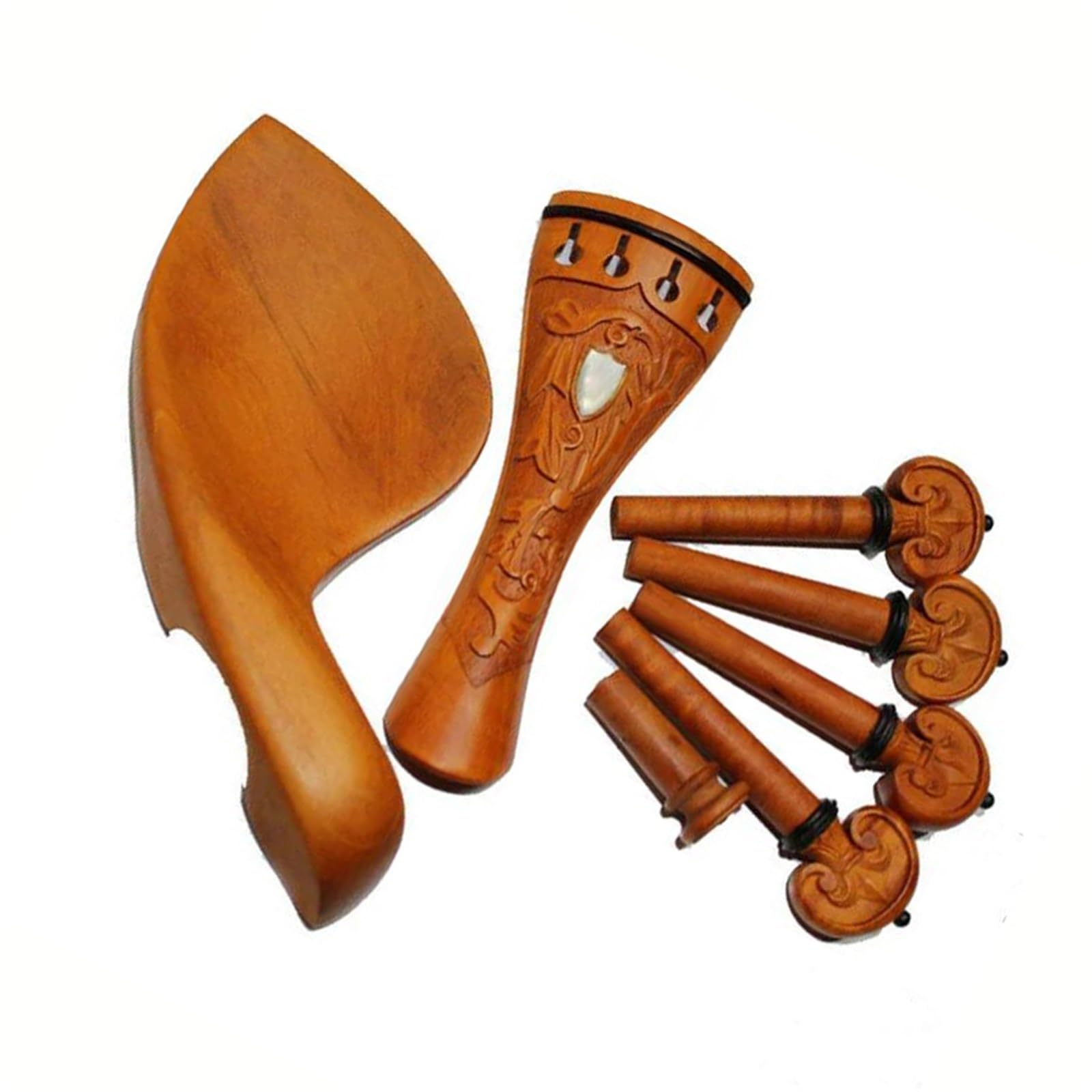 Accesorios Profesionales Violin 1 Juego De Violines 4/4 Con Patrones Grabados Y Accesorios De Ébano