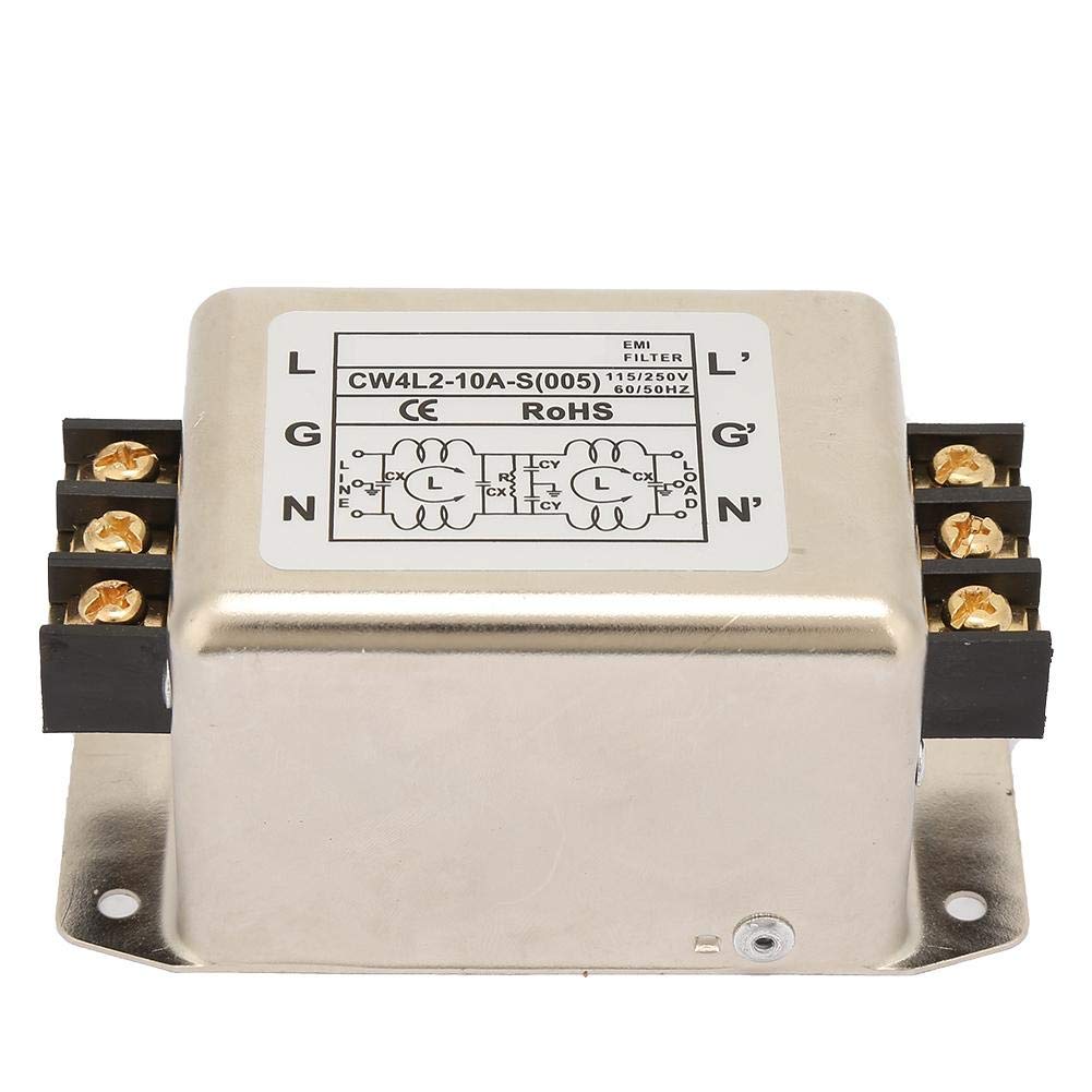 115V/250V 10A Filtre de ligne électrique ， 50/60Hz Monophasé/bipolaire Filtre EMI monophasé Module de filtre de puissance ， Filtre de fil d'alimentation Terminal de filtre de puissance