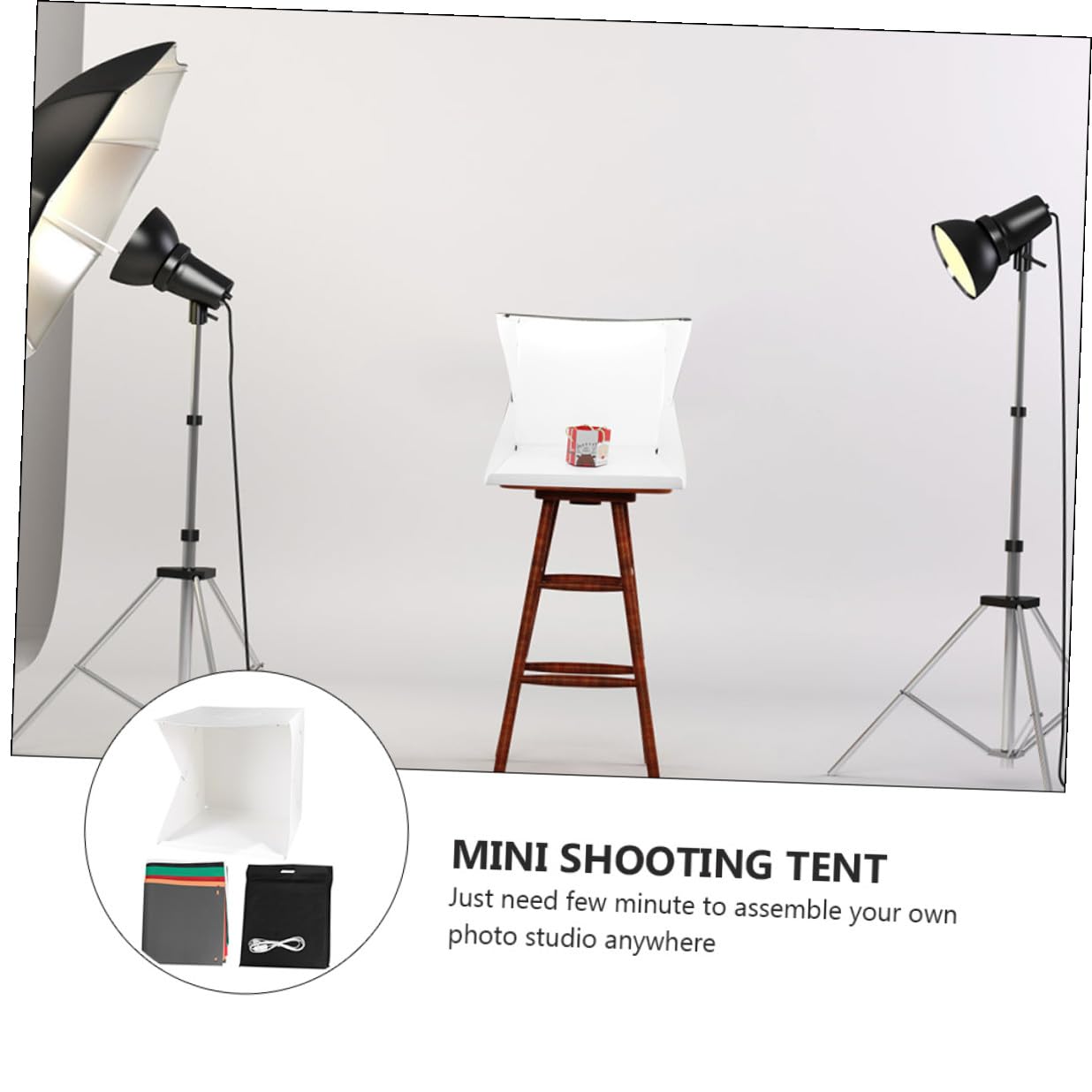 ABOOFAN Mini Boîte Photo Portable 40cm Lumière LED Intégrée, Tente de Photographie Pliable en PVC et Polyester pour Éclairage Précis