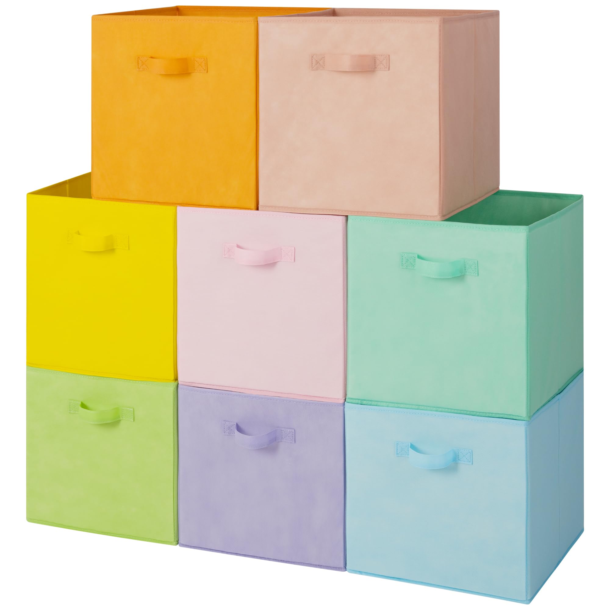 GRANNY SAYS Cube Storage Bins, 13 inch Cube Storage Organizer, Toy Baskets Storage Kids, Collapsible Cube Storage Organizer with Handle, Fabric Storage Cube, Colour, 7-Pack