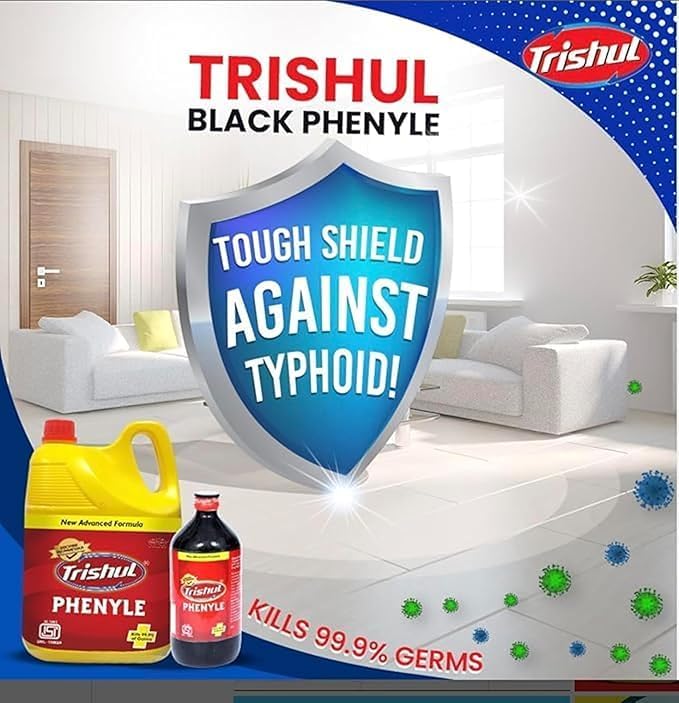 Image of Trishul Black Phenyle | Liquid Surface Disinfectant | Remove Dirt | Germs | Mosquitoes | Keep Home | Hospitals | Offices | Schools & Washrooms Germ Free | ISI Marked | 3 Litre | Pack Of 1