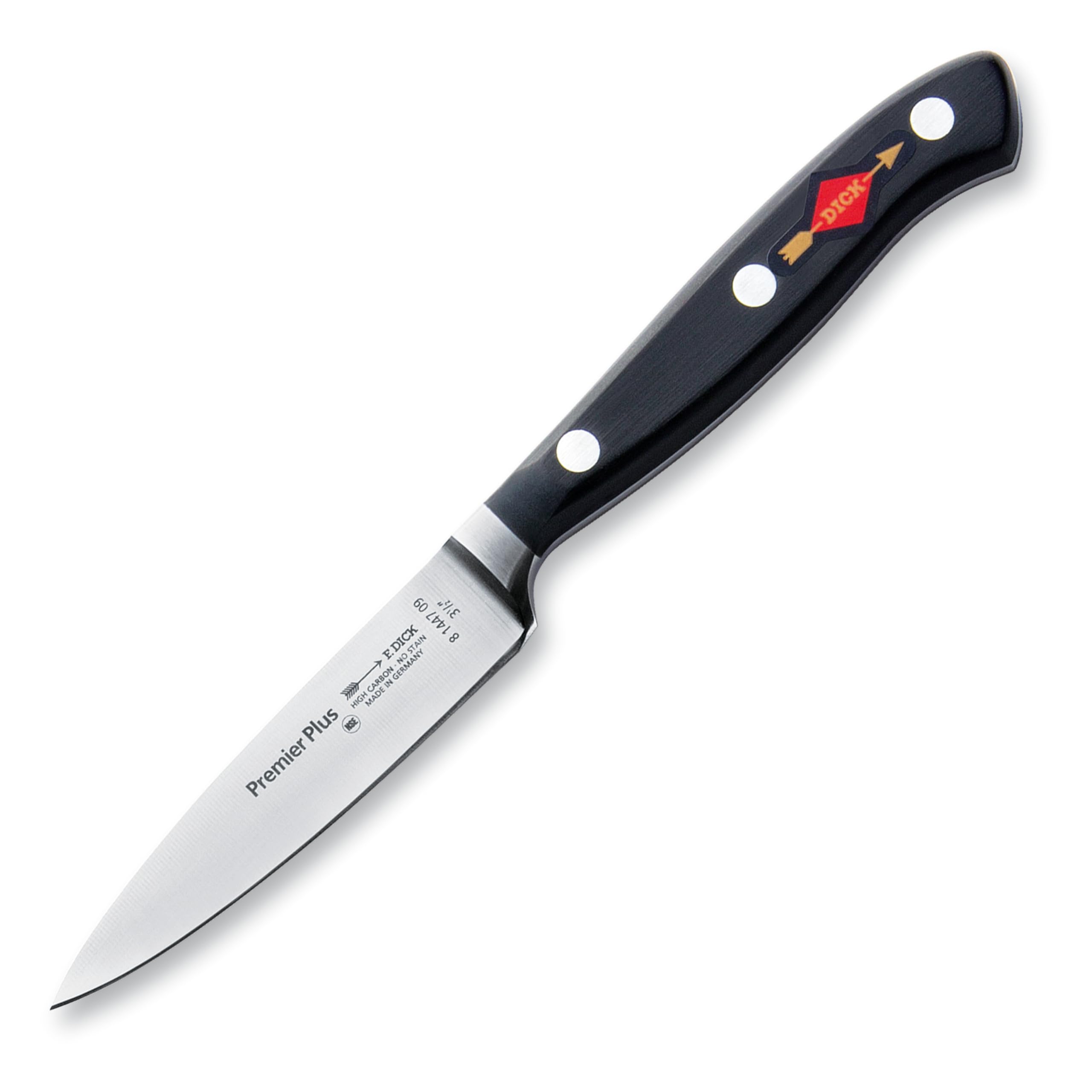 F. DICK Officemesser, Premier Plus (Messer mit Klinge 9 cm, X50CrMoV15 Stahl, nichtrostend, 56° HRC) 8144709