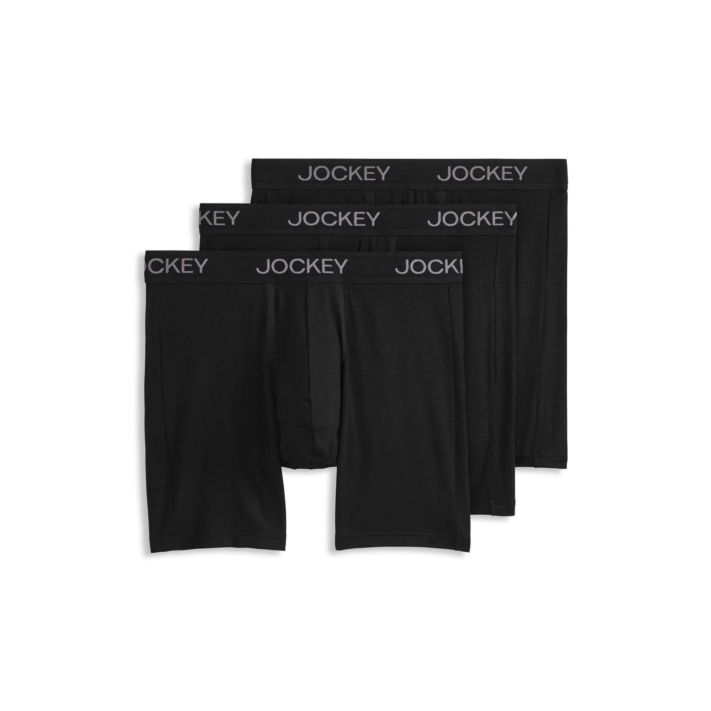 Jockey Mens Underwear Chafe Proof Pouch Ultra Soft Modal 6 Boxer Brief - 3 Pack