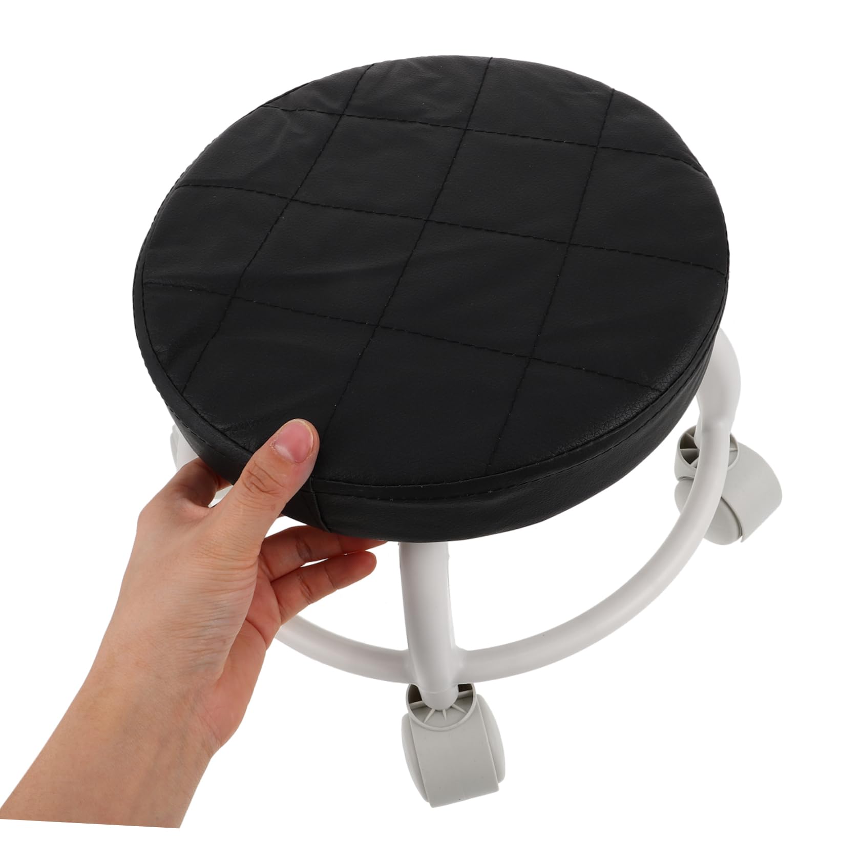 Taburete Pedicura con Ruedas de Alta Resistencia, Asiento Cómodo de PU y Plástico, Diseño Elegante y Versátil para Tratamientos de Belleza en Salones Color Aleatorio