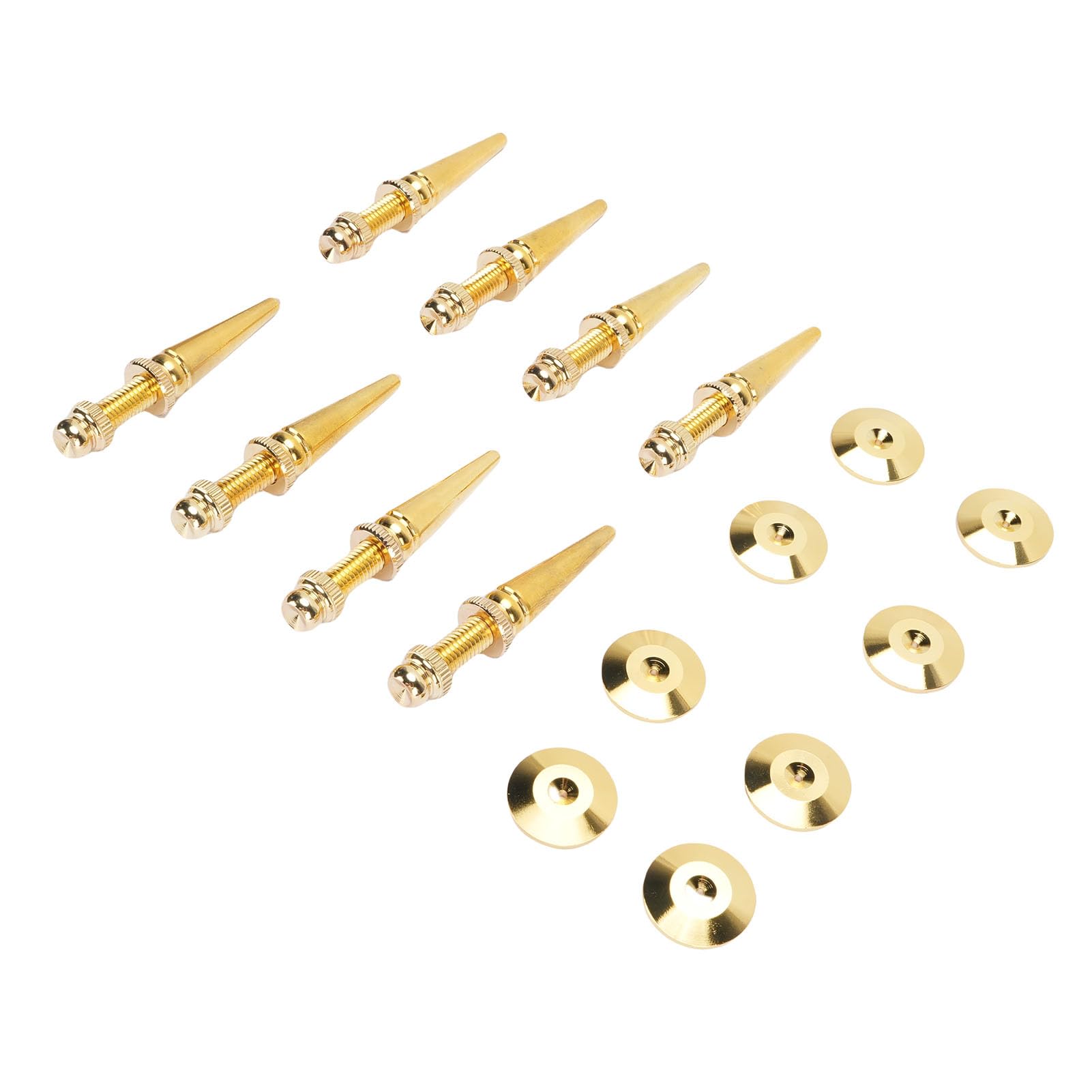 lyrlody Picchi per Altoparlanti Set di Piedini Isolanti in Rame 8 Pezzi Altezza Regolabile con Cuscinetti di Base per Subwoofer e Giradischi Controllo delle Vibrazioni per Altoparlanti Amplificatori