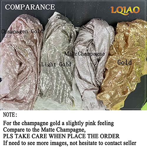 Lqiao Sequin Backdrop Curtain Panel 2X8Ft-Champagne Gold,Sequin Photography Backdrop Curtain For Party/Home Curtain Decoration ,Pocket 2X8Ft(60X245Cm)-1 Piece #TOP5