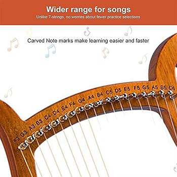 木製ハープ19弦 彫刻入り Amazon | 19弦木製Lyreハープパターン彫刻音楽愛好家初心者Lyre