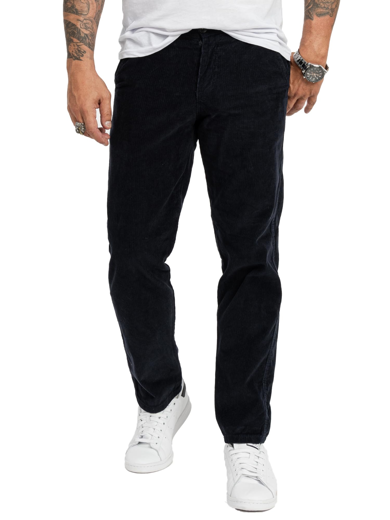 Rock Creek Cordhose Regular Fit Chino Hose Schwarz W40 L32