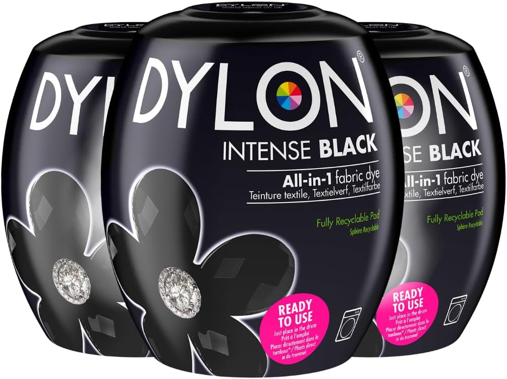 New Dylon 350g Intense Black Machine Dye Pod 3 Pack