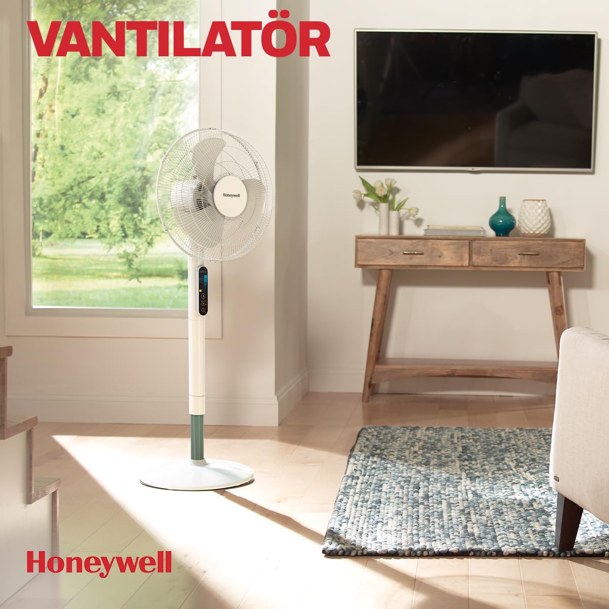 HONEYWELL Advanced QuietSet HSF600 Ayaklı Vantilatör, 5 HIz Ayarı, Zamanlayıcı Fonksiyonu, 70 Derece Salınım, Yükseklik, Uzaktan Kumandalı - Beyaz