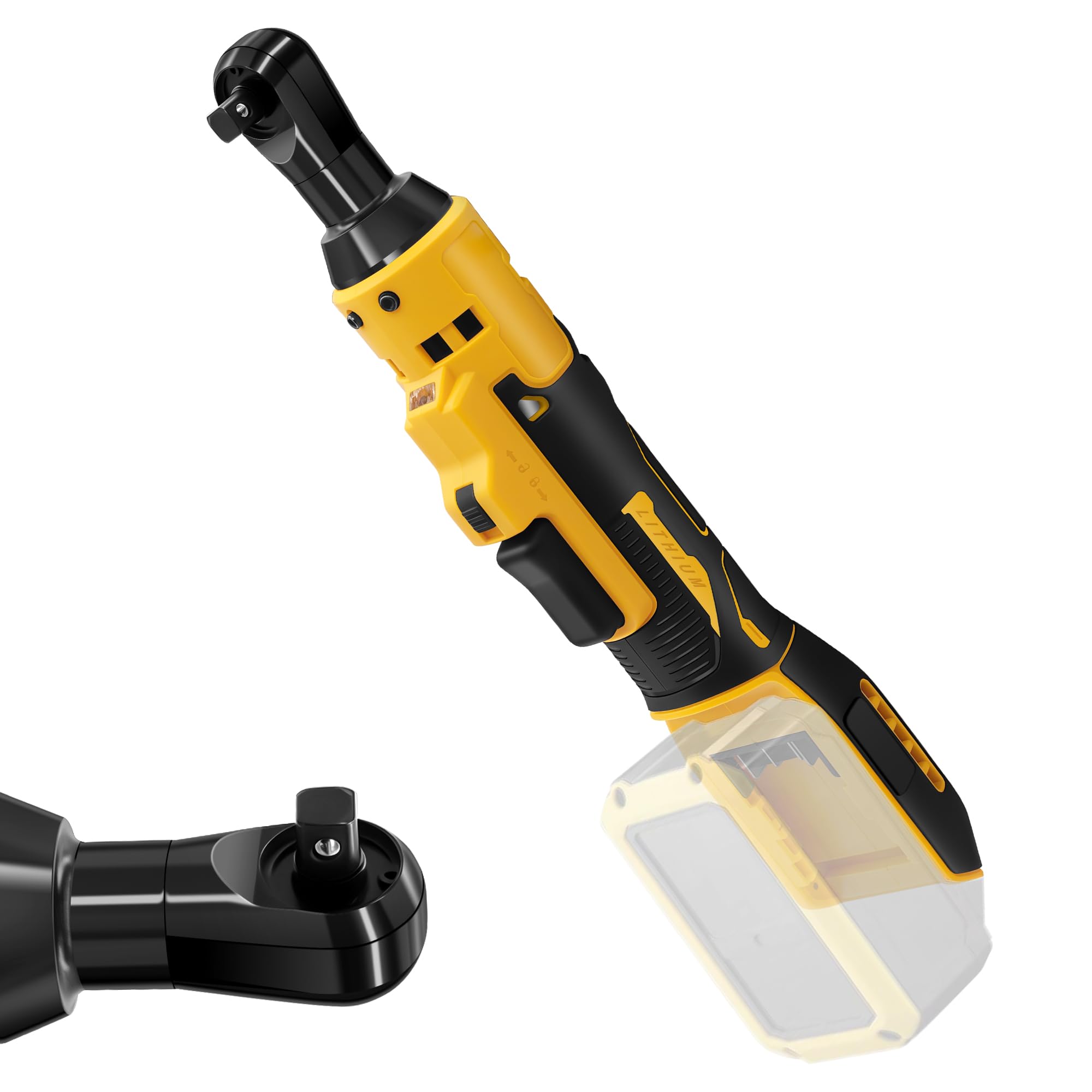 3/8" Cordless Ratchet Wrench, 40 N.m (29.5 ft·lb) Electric Ratchet Wrench - Adapted for 18V 20V Series Batteries, Suitable for Bicycle & Car Maintenance (for Dewalt Battery)