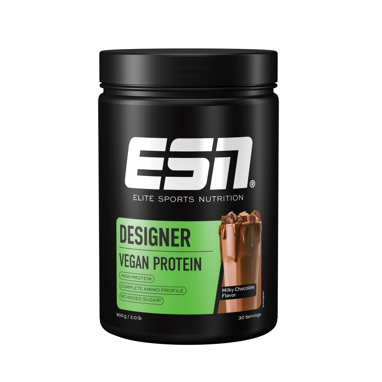 ESN Vegan Designer Proteinpulver, Milky Chocolate, 900 g, cremige Konsistenz - made in Germany