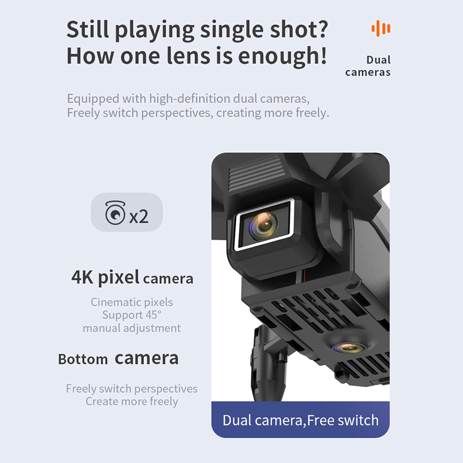 GoolRC Mini RC Drone with Camera 4K Camera RC Quadcopter with Function Trajectory Flight Gesture Control Storage Bag Package 3 Battery