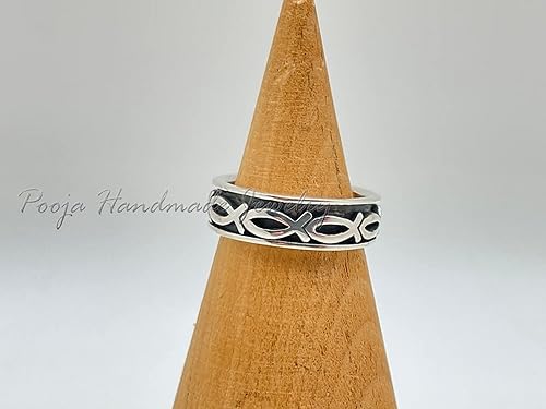 Miniatura 2 de Christian Fish Ring, Silver Christian Fish Ring, 925 Sterling Silver, Religious Jewelry, Spinner Ring, Thumb Ring, Fish Spinner Ring, Handmade