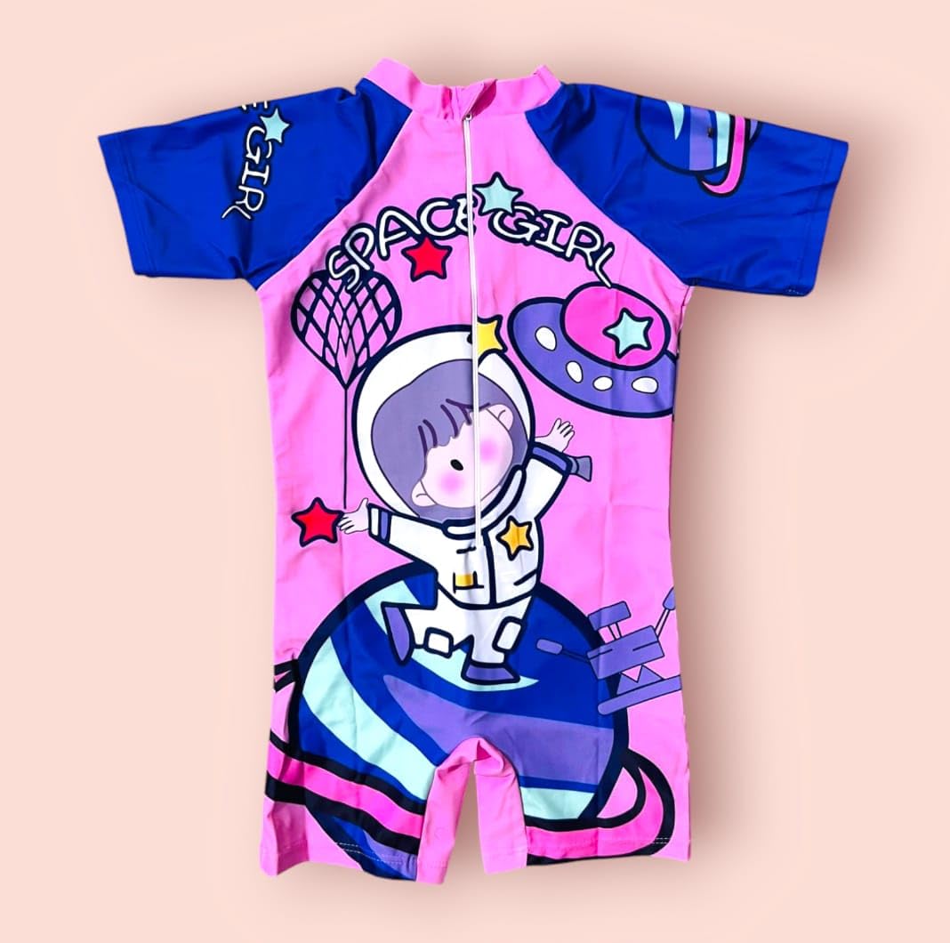 THE MORNING PLAY Morex Swimming Costume for Kids Girls & Boys One-Piece Swimwear Swimsuit Set Unisex (MODAL-2001) (in, Age, 3 Years, 4 Years, Regular, PINK-SPACE-GIRL-STYLE-10) - Image 5 thumbnail