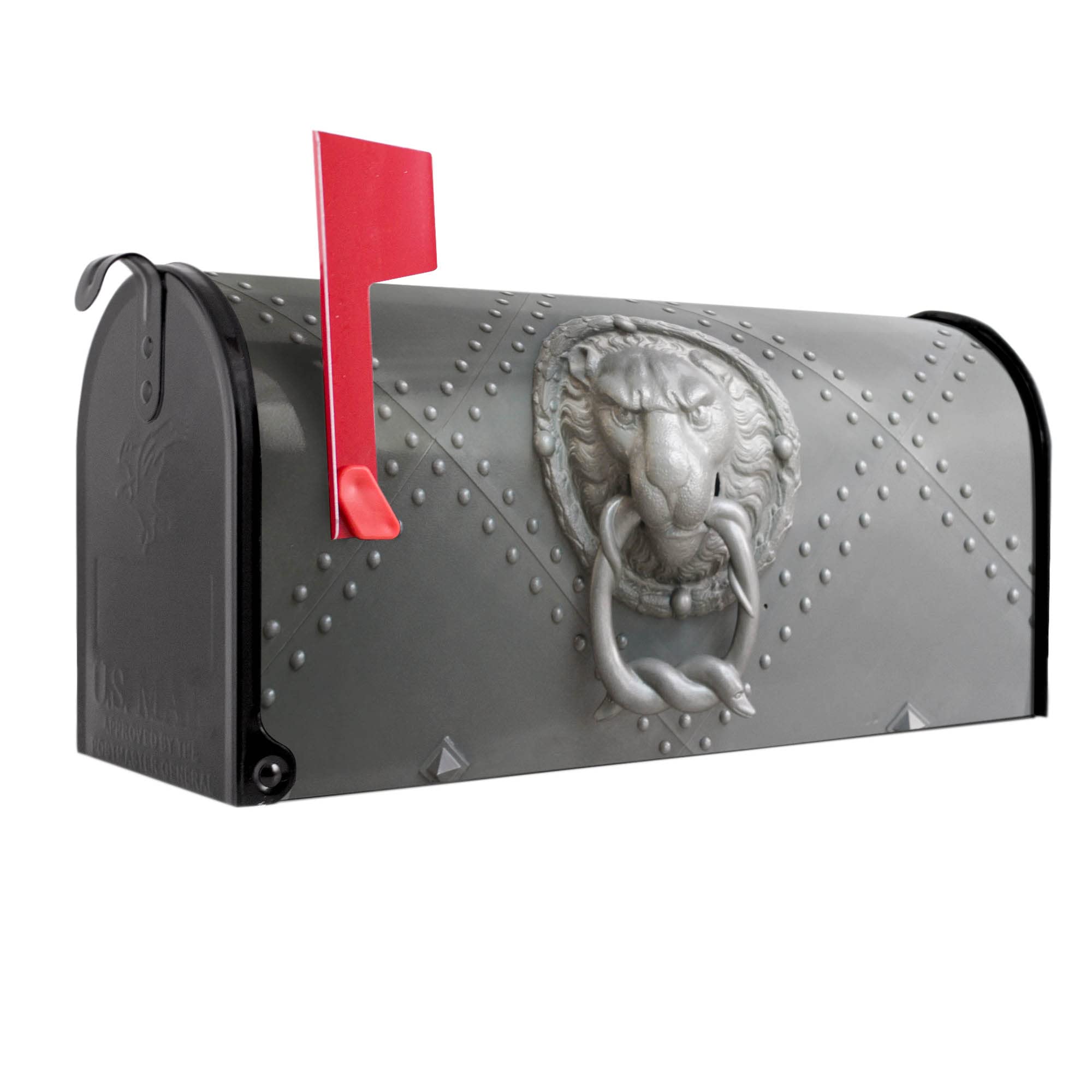 banjado Amerikanischer Briefkasten - US Mailbox/Letterbox mit Motiv Motiv Eisentor 51x22x17cm - Postkasten Stahl aus Amerika – Briefkasten amerikanisch schwarz pulverbeschichtet