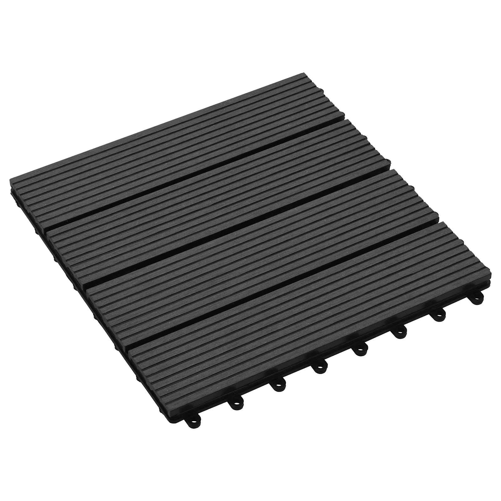 Generisch Terrassenfliese 11 STK. Schwarz 30 x 30 cm WPC,Haushaltsbedarf,8.96 kg-42046668