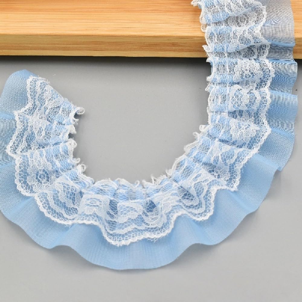 Bordures en dentelle plissée en mousseline Yalulu, ruban de couture raffiné pour décoration