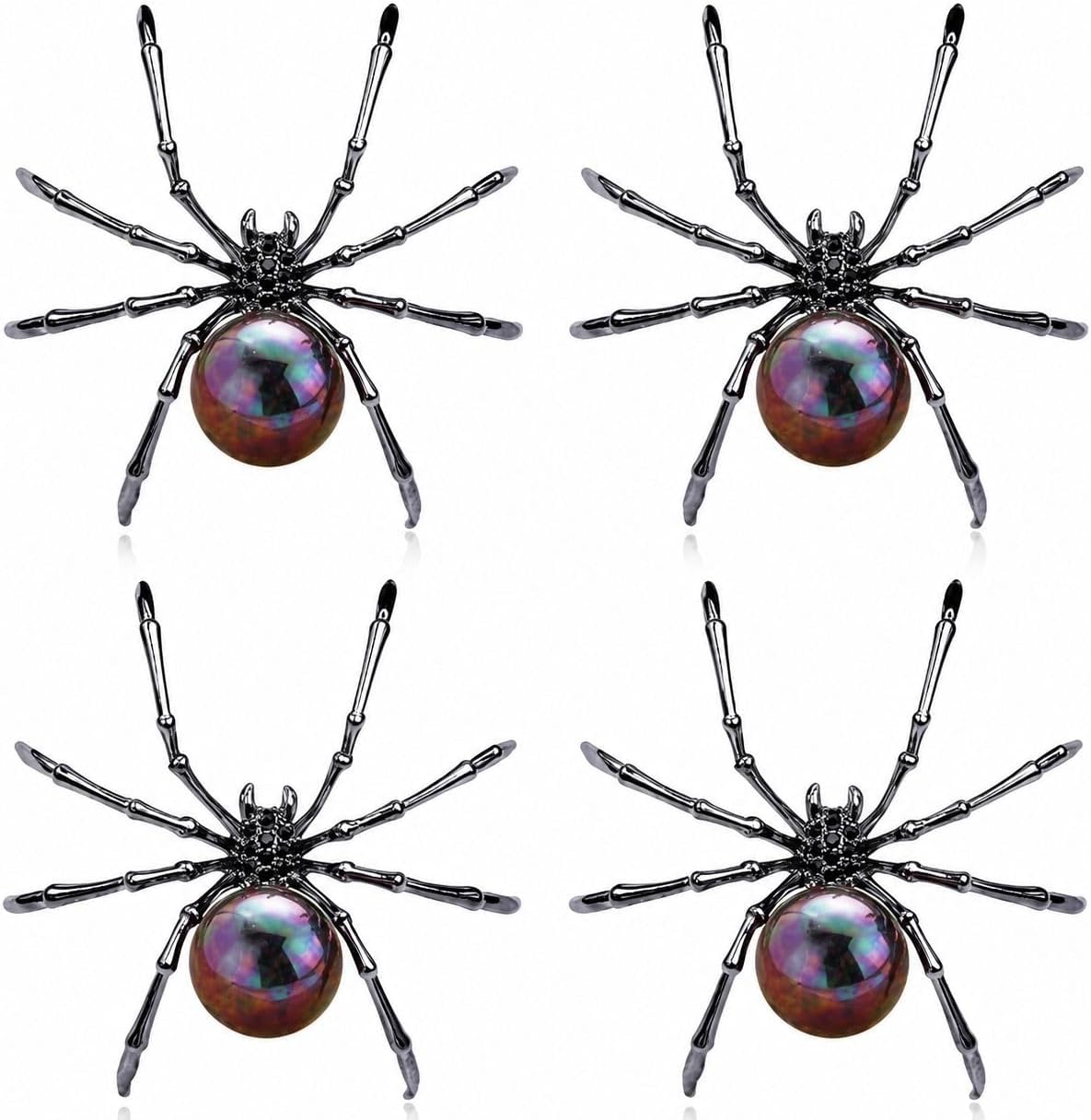 4~6Pcs Spider Brooch for Women Bug Jewelry Gothic Jewelry Insect Brooch Pins Set Victorian Goth Skull Moth Pins Y2K Aesthetic Brooch for Backpacks Goth Accessories
