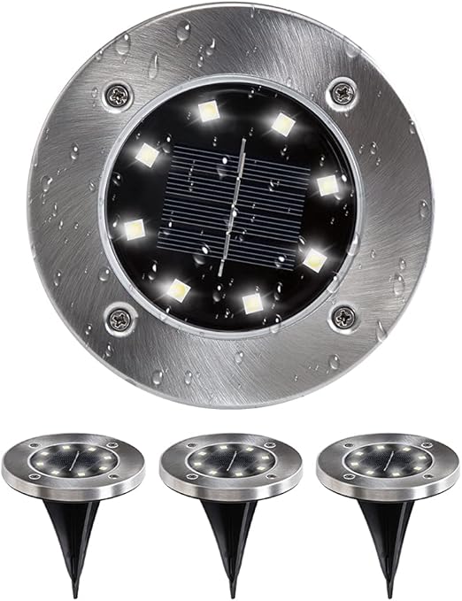 Amazon Co Jp Siatom ソーラー ライト 屋外8ledガーデンライト Ip65防水庭 ライト 埋め込み式 4個セット太陽光充電 光感の自動制御点灯消灯 玄関 庭の芝生 車道廊下の景観灯 白く Diy 工具 ガーデン