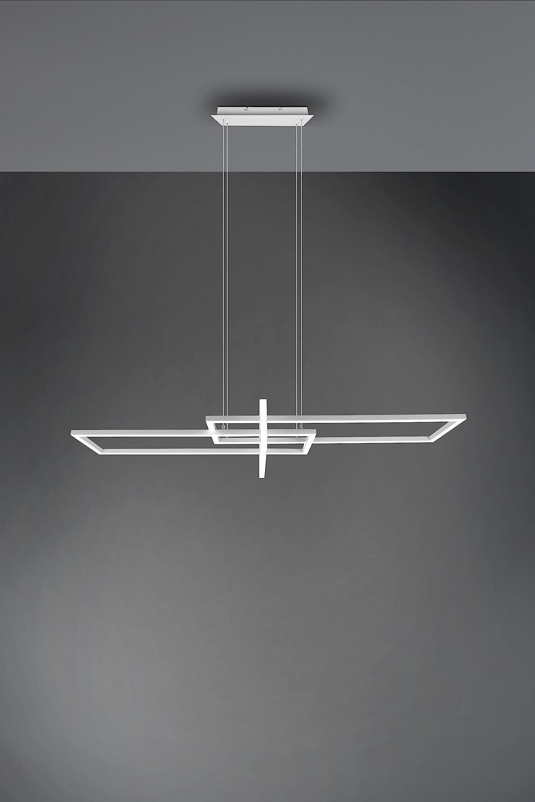 TRIO, Sospensione, Salinas incl. 1 x LED,SMD,34,0 Watt,4000K,4400 Lm. Finitura: Metallo, bianco opaco L:110,0cm, L:40,0cm, A:150,0cm Dimmerabile tramite interrutto,IP20,4000K,