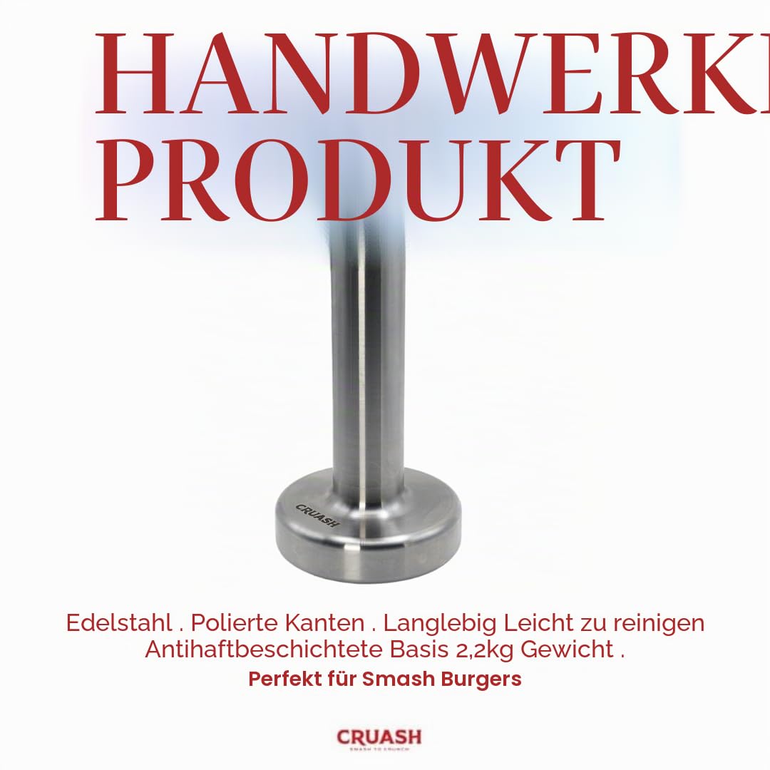 Profi Edelstahl Smash Burger Smasher, Burgerpresse, Smash Burger Crusher, Silber