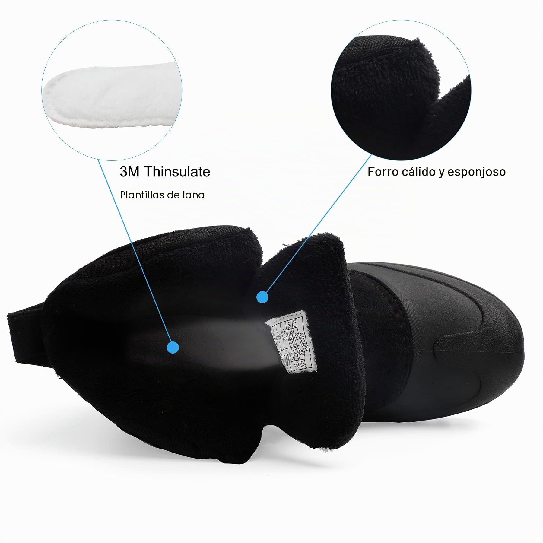riemot Botas de Nieve para Hombre Mujer, Botas de Senderismo Impermeables Deportes Trekking Zapatos Invierno Cálido Forro de Piel Antideslizante Sneakers, para Exterior, Caminar, Viaje, Casuales
