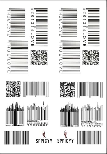 Tatouages Ephemeres Femme Tatouages Ephemeres Femme Temporaires Code Barres et love Realistes BarCode Tattoos (x16 Tatou)
