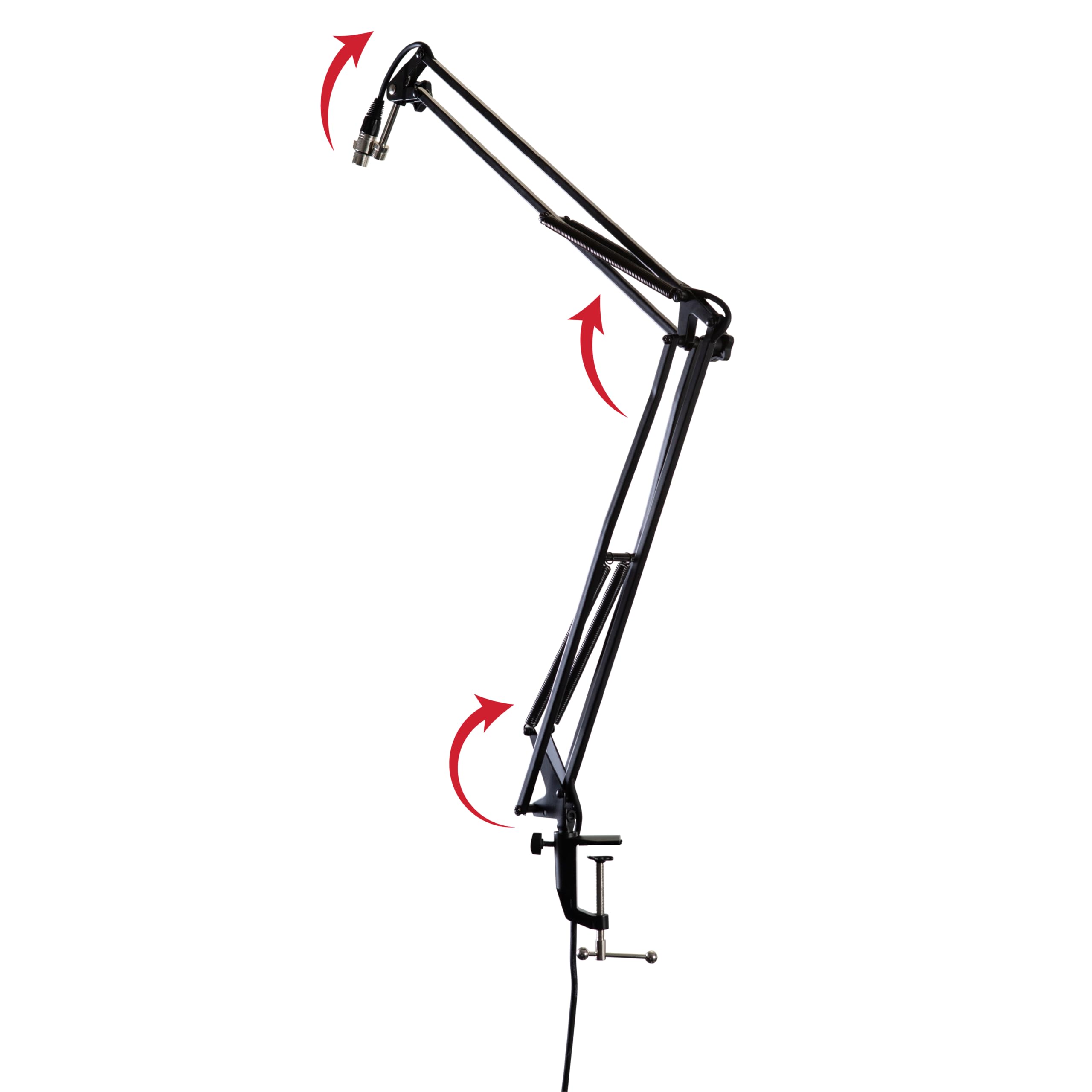 Gator Frameworks Spring-loaded Desk-Mounted Microphone Boom Arm for Broadcasts, Podcasts, Content Creation, Live Streaming, & Similar Applications (GFWMICBCBM1000)