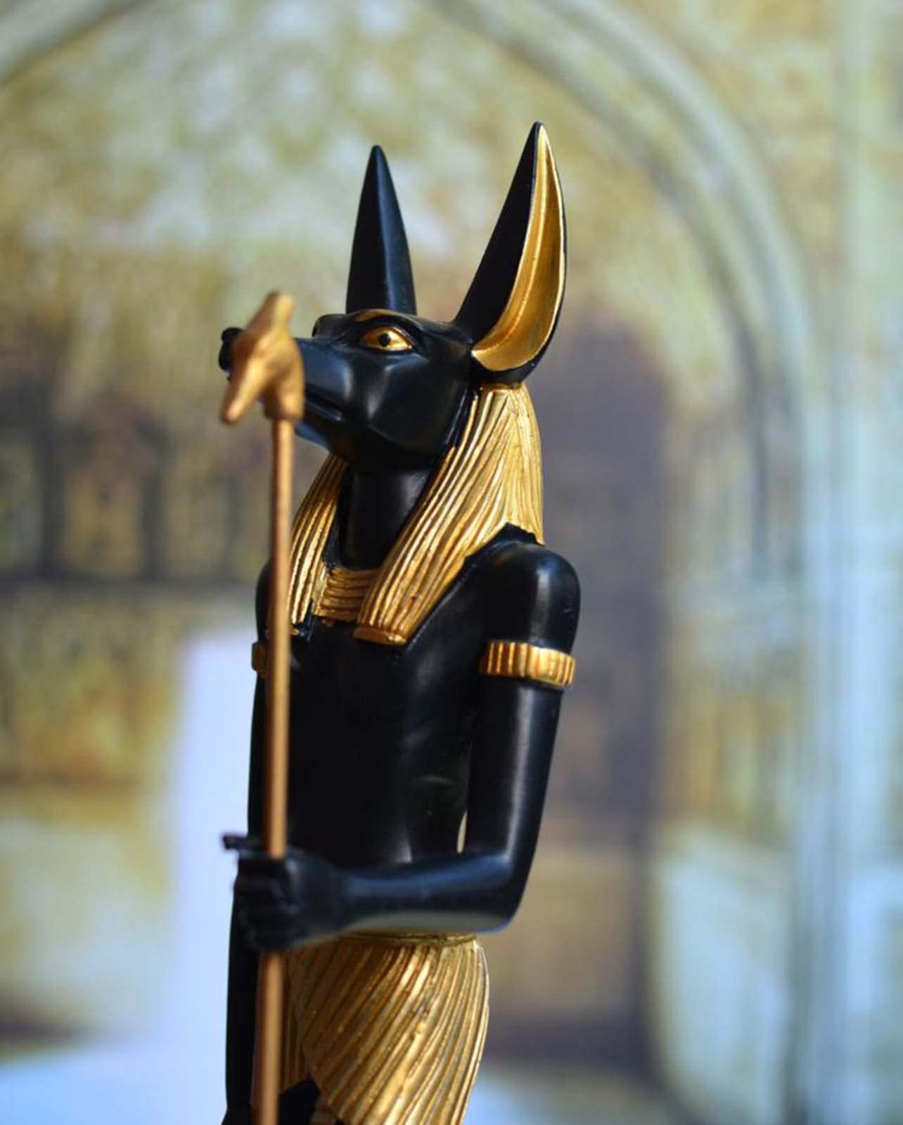 古代エジプト神話 アヌビス神 胸像神像彫刻古代文明アクセント装飾品飾りインテリア家具, image size:1284x1601