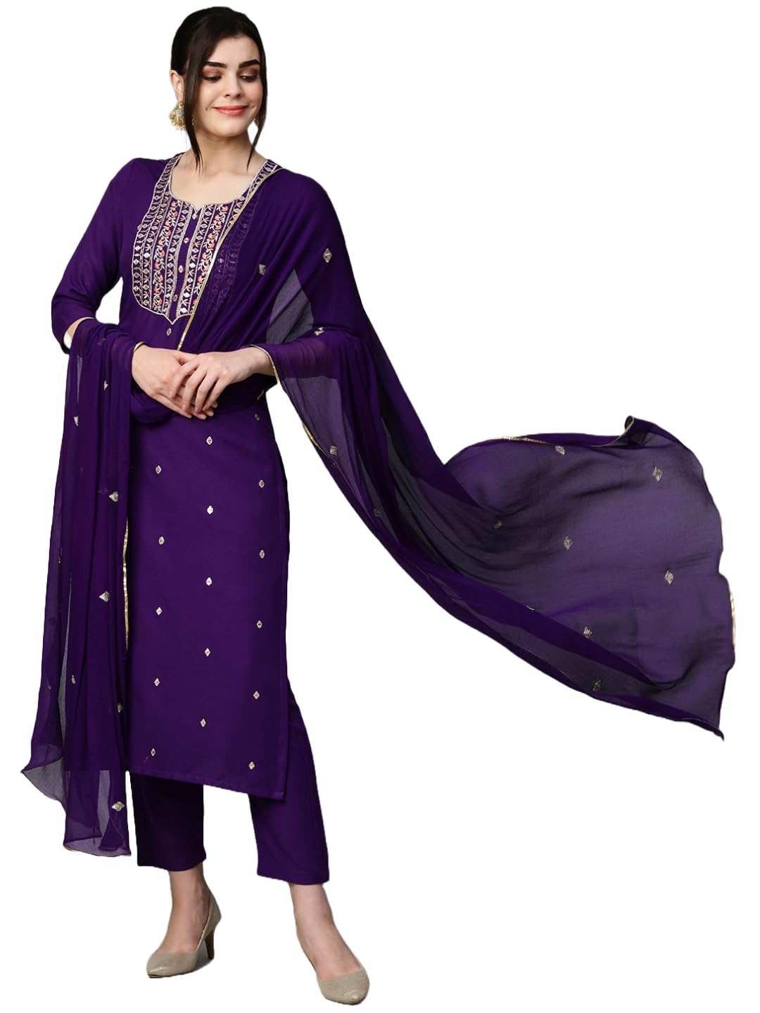 ANNI DESIGNER Women's Cotton Kurta with Pant & Dupatta