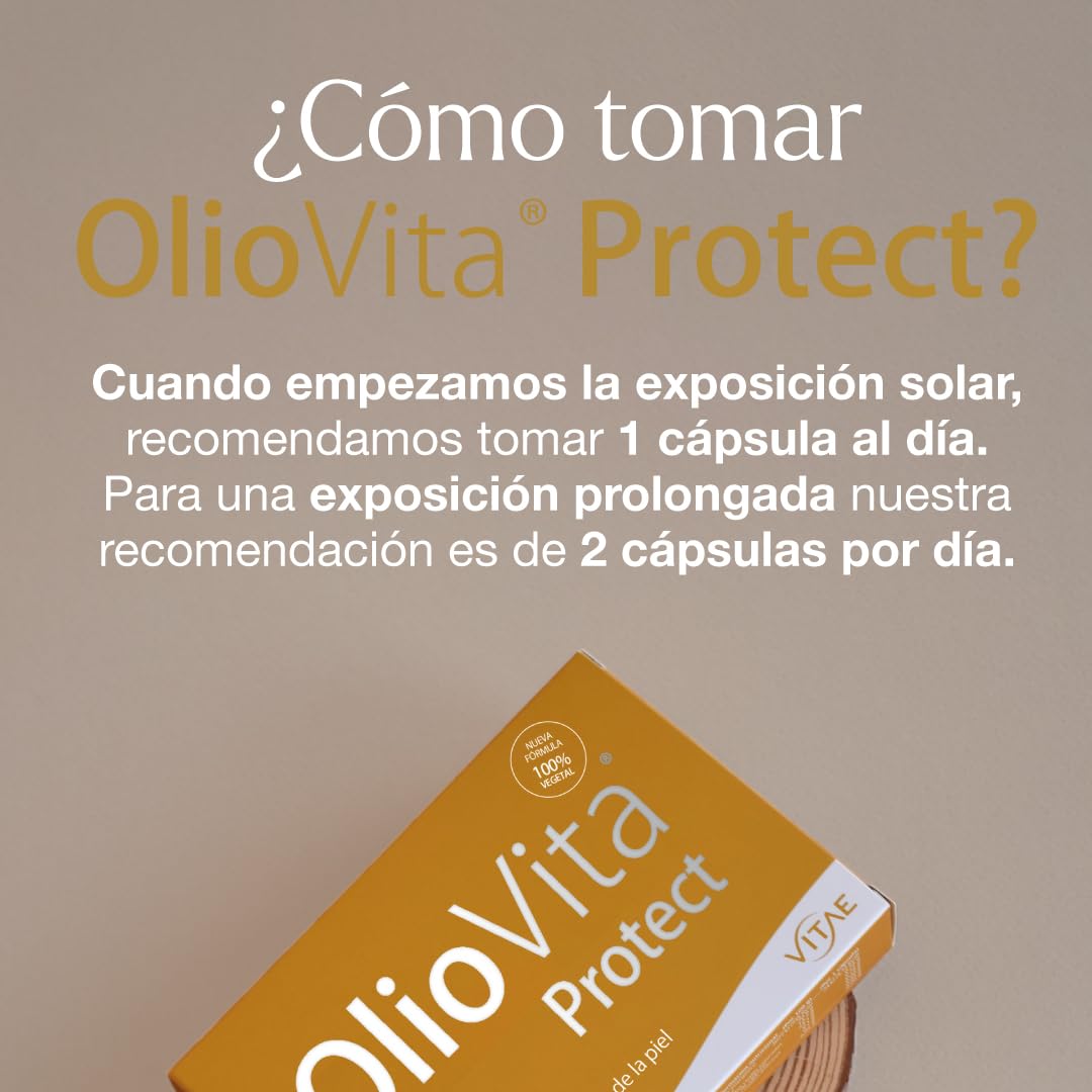 Vitae OlioVita Protect 30 Cápsulas | Fotoprotector con Espino Amarillo | Con Antioxidantes (Extracto de Pomelo y Romero) y Vitamina D | Fotoprotector UVA, UVB | Alergia al Sol, Quemaduras y Manchas
