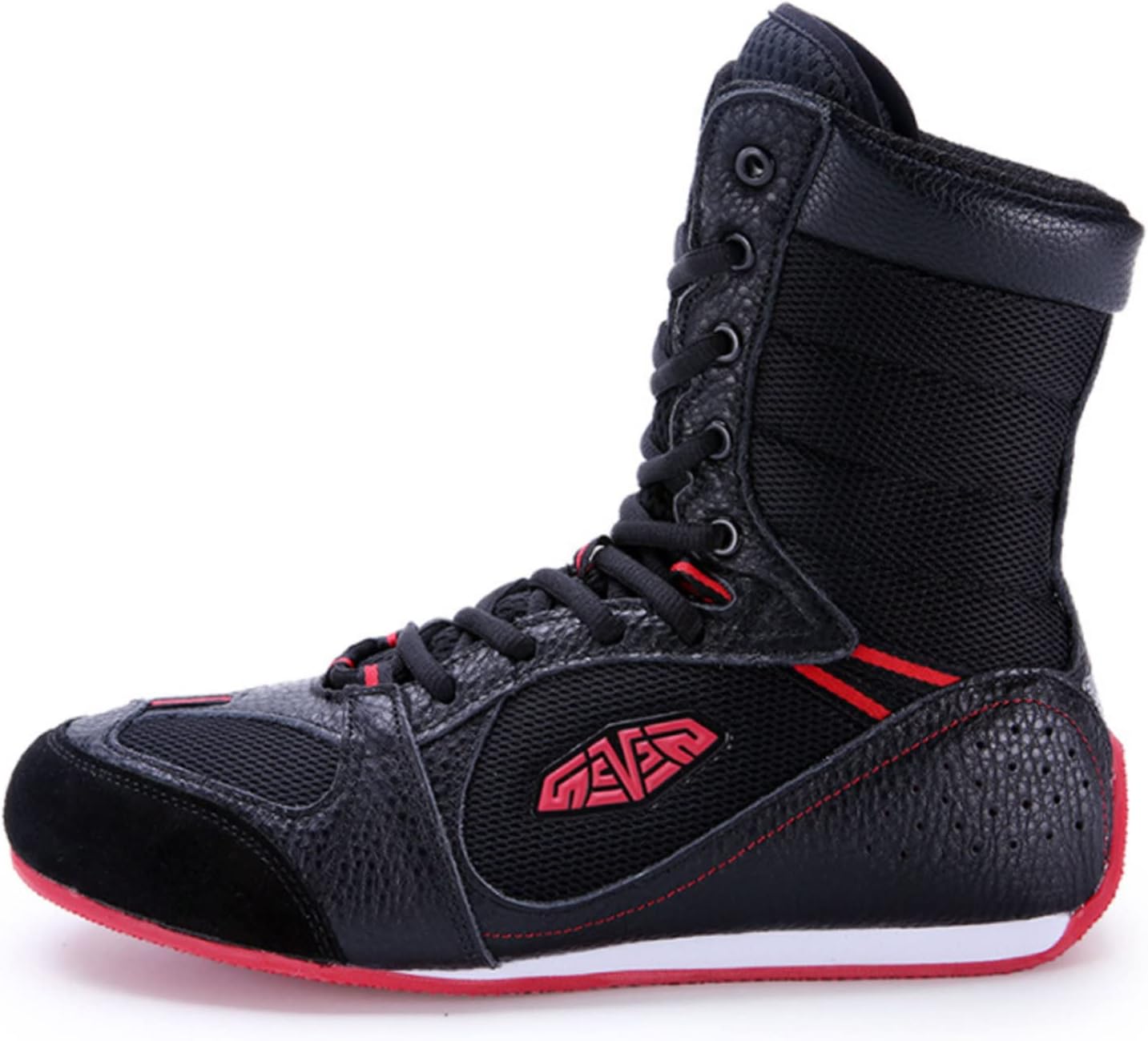NYKJBD Men's High-top Wrestling Shoes Professional Wrestling Boxing Shoes Breathable Non-Slip Combat Training Shoes, Rubber Sole,Black-7