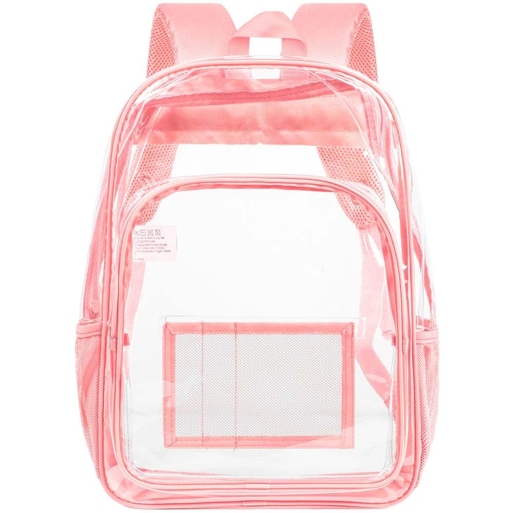 AGSDON Clear Backpack, Heavy Duty Transparent Bookbag, See Through PVC Backpacks for Women Men