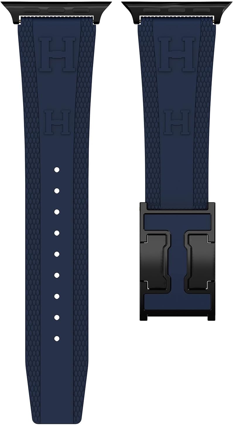 Sport Silicone Band Compatible with Apple Watch 49mm/46mm/45mm/44mm/42mm/41mm/40mm/38mm,Luxury H‑Shaped Magnetic Buckle Replacement Strap for iWatch Ultra 3/2/1,SE3/2/1,Series11/10/9/8/7/6/5/4/3/2/1