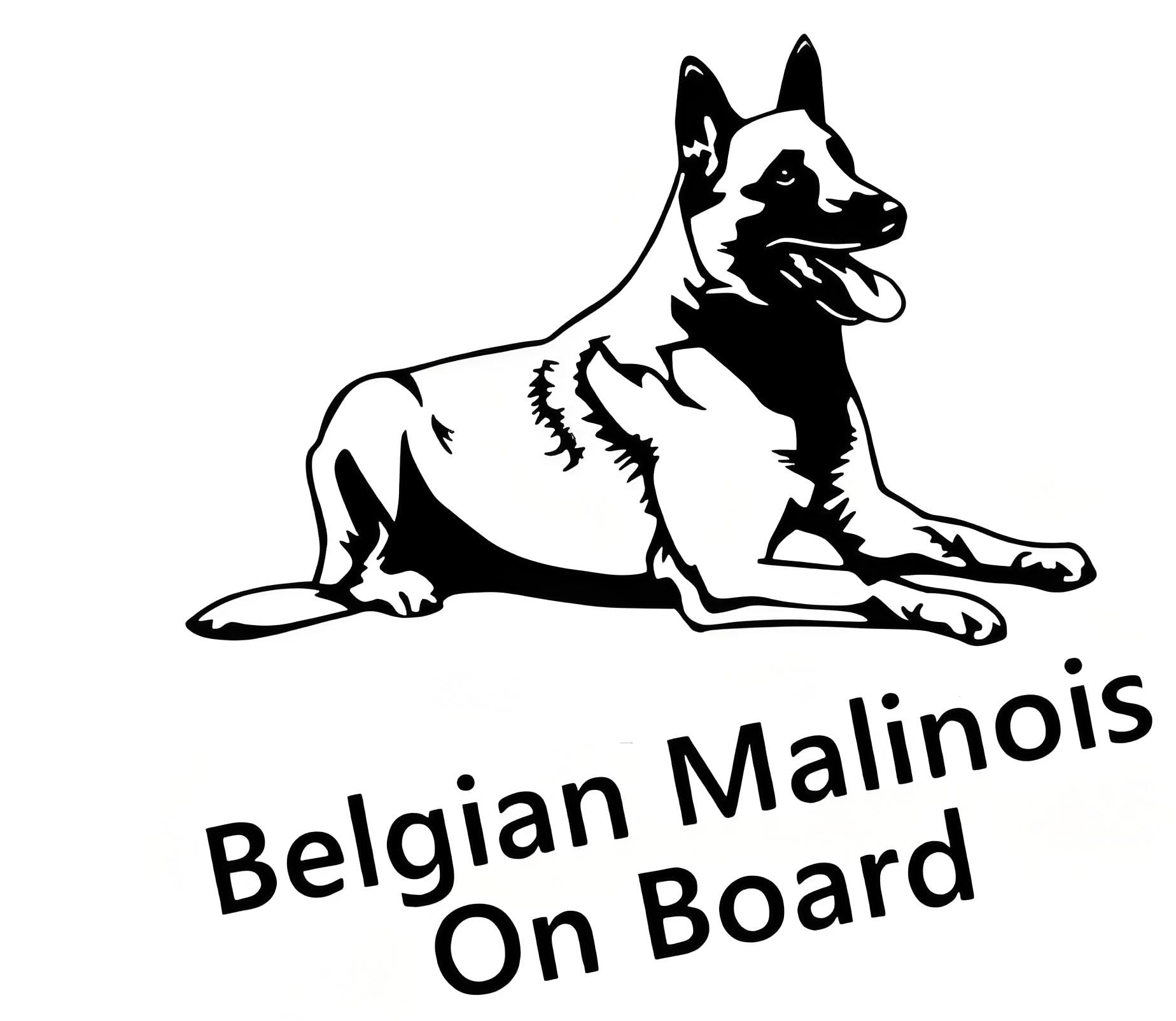 Belgische Malinois On Boaard Autoaufkleber, Wasserfester Reflektierender Aufkleber, Schwarzes PVC, für Auto, Laptop, Kühlschrank ((15cm/5.91inch))