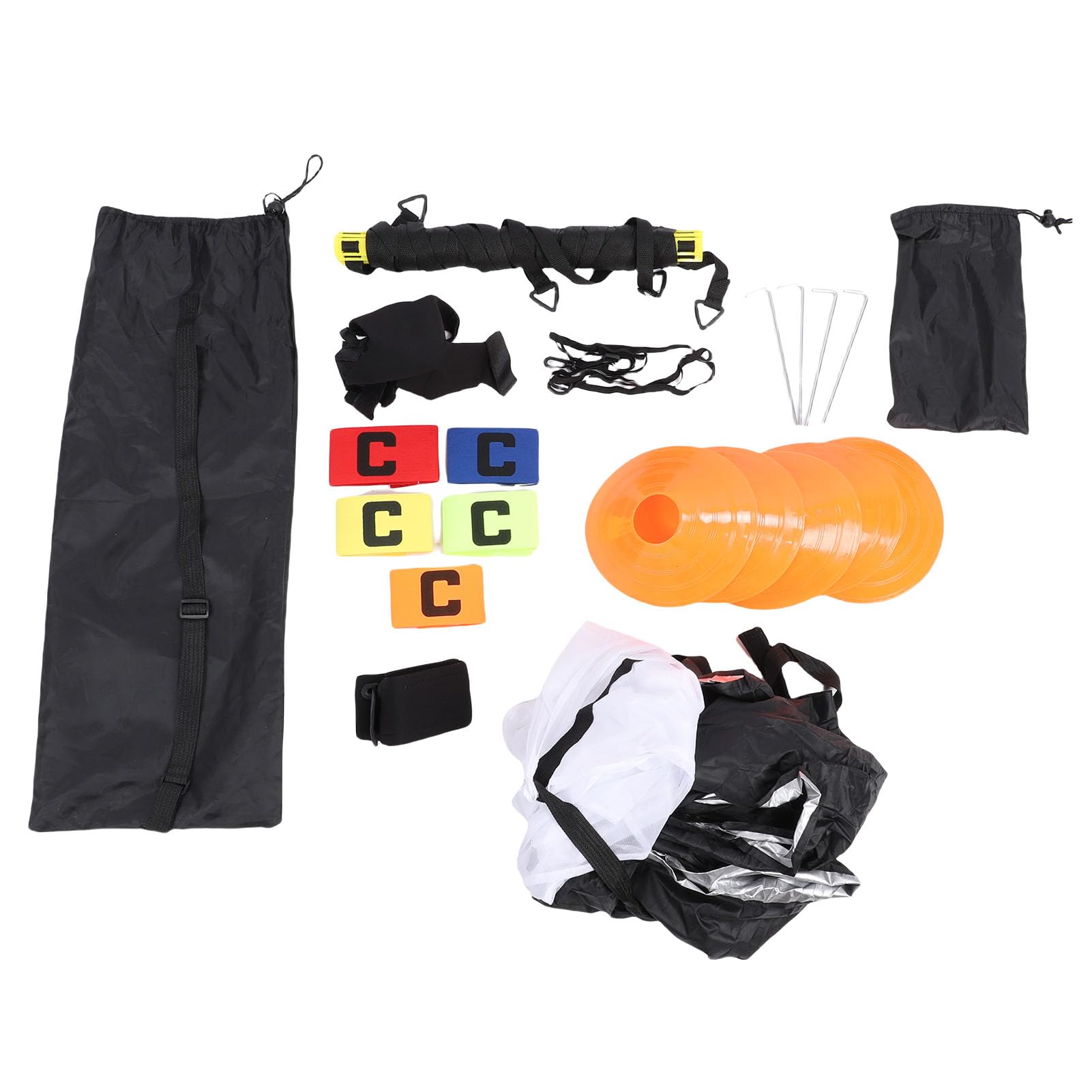 Srliya Set di Attrezzature per Allenamento di velocità con Scala di agilità con Coni di Calcio con Scala di velocità Ombrello da Corsa Attrezzatura per Allenamento Fitness per Calcio