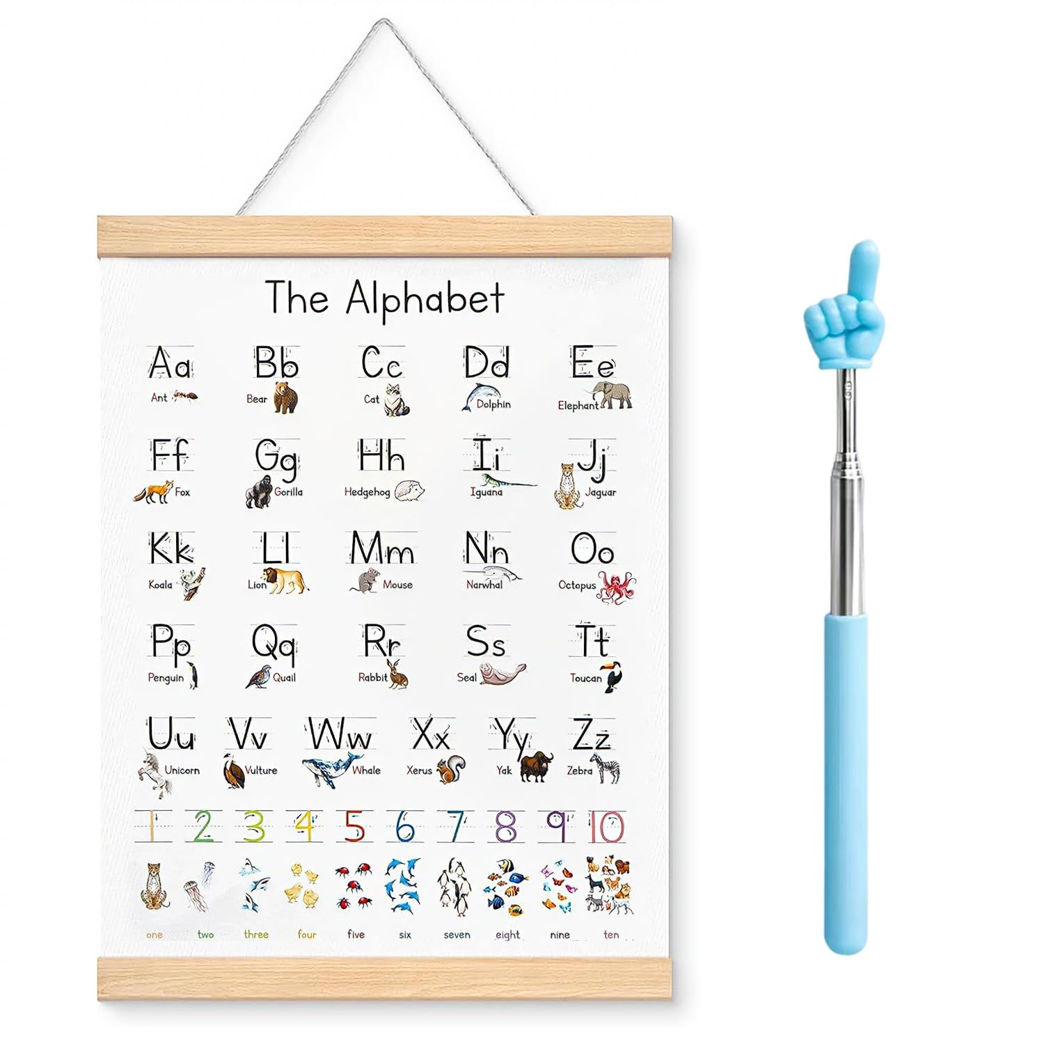 Affiche Alphabet Poster ABC Enfants Abecedaire Mural 40 x 30 cm pour Crèches Écoles Primaires