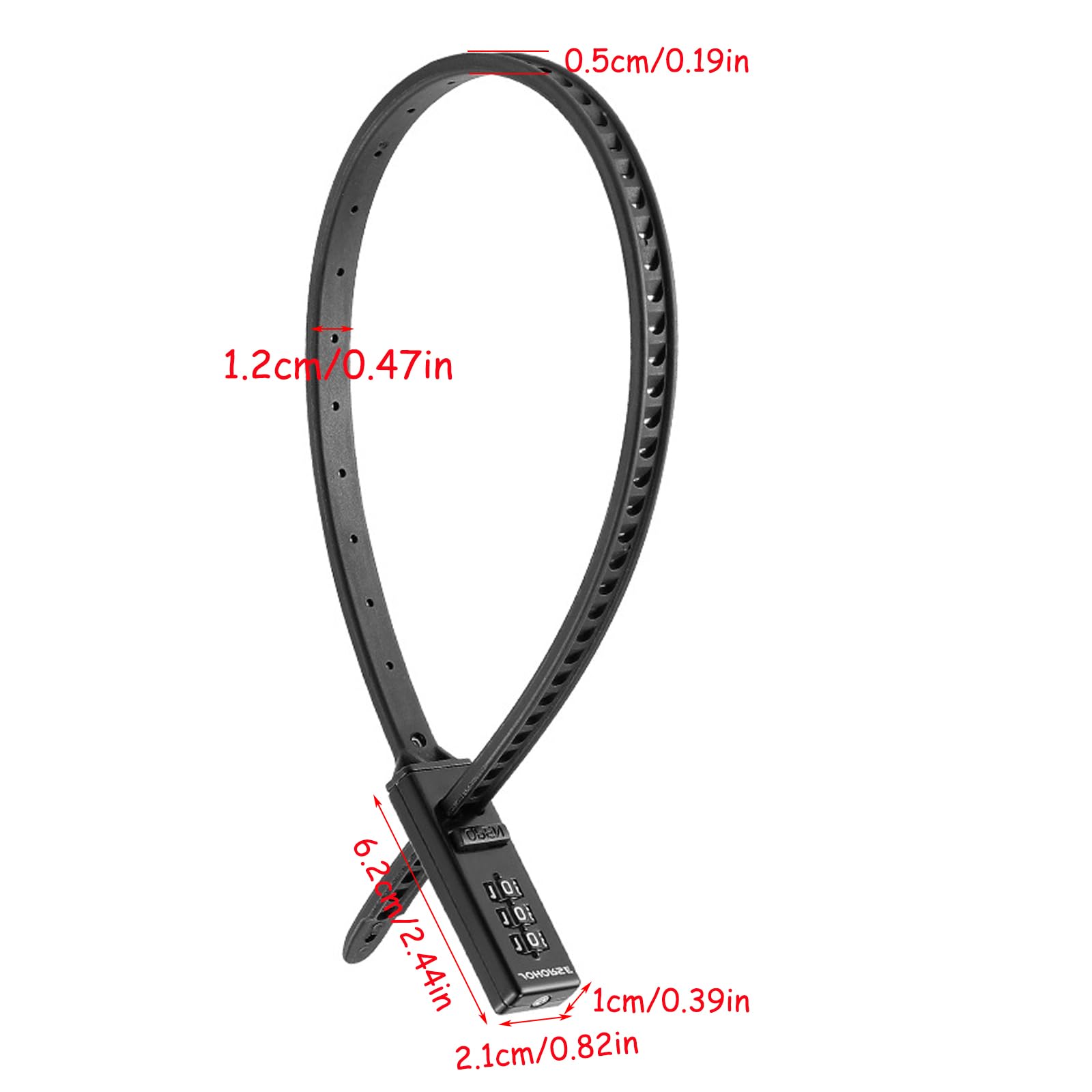 Floatdream Bicycle Lock with Digit Code, Lock with Digit Code, Cable Tie Lock, Suitable for Bicycles Strollers, Cabinets - Image 3