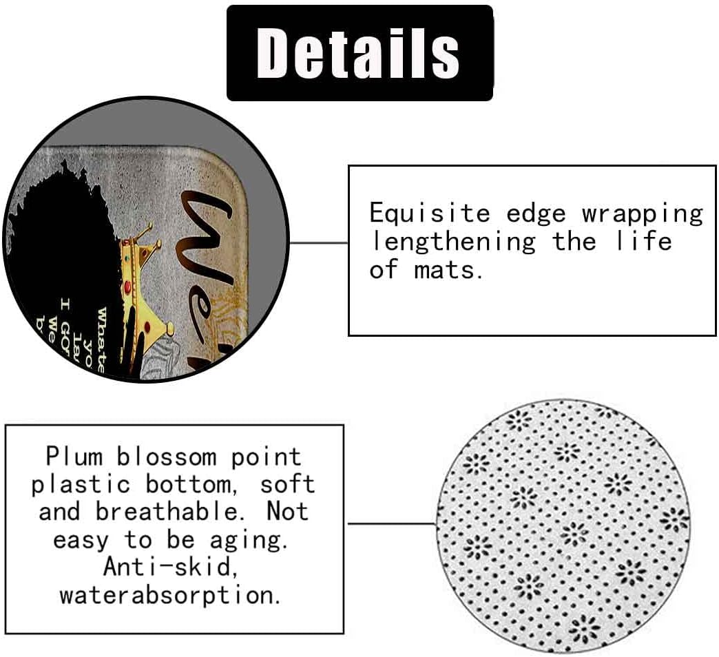 Fashion&Man OLEBETY 4PCS African American Shower Curtain Set, RomanticCouple Black Queen King Luxury GoldCrown Grey Mandala Flower Inspirational Quotes Bathroom Decor, Non-Slip Bath Mat, We're A Team : Home & Kitchen