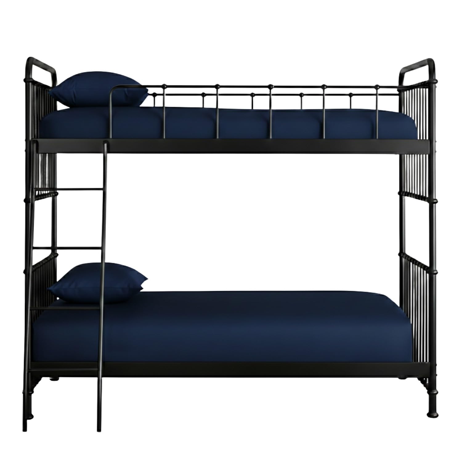 Pack of 2 Bunk Bed Sheets 2ft6 Small Single – Percale Bunk Sheets 25cm Deep Pocket, Soft Easy Care Microfiber Fitted Sheets, Breathable Non-Iron for Bunk Beds (76×190cm) (Navy)