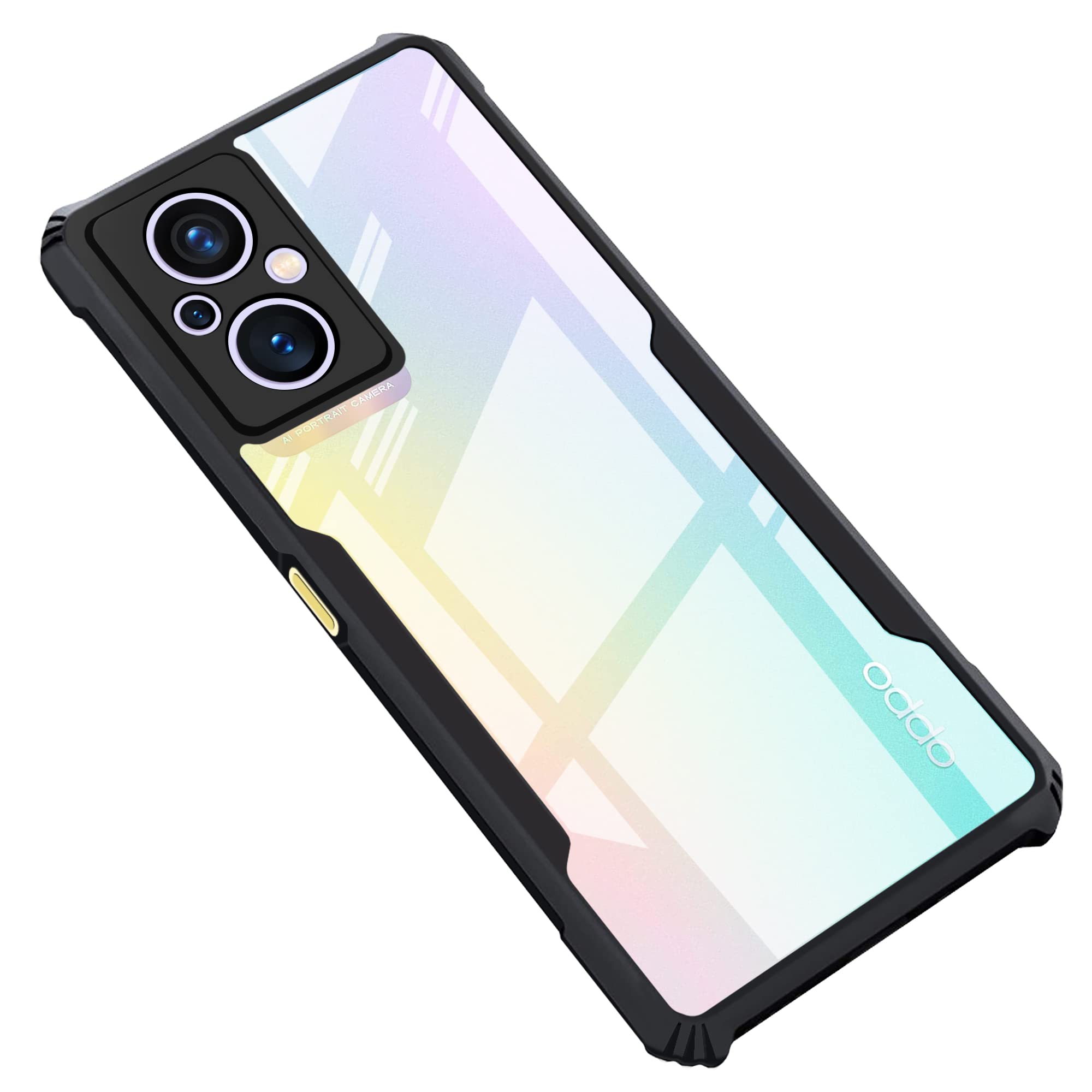 CEDO Oppo F21 Pro (5G) Back Case Cover | Camera Protection Shockproof Bumper-Edge | Acrylic Crystal Clear 360 Degree Protection TPU+PC | Transparent Eagle Back Case Cover (Black) (B0B3QS11KT) Amazon Price History, Amazon Price Tracker