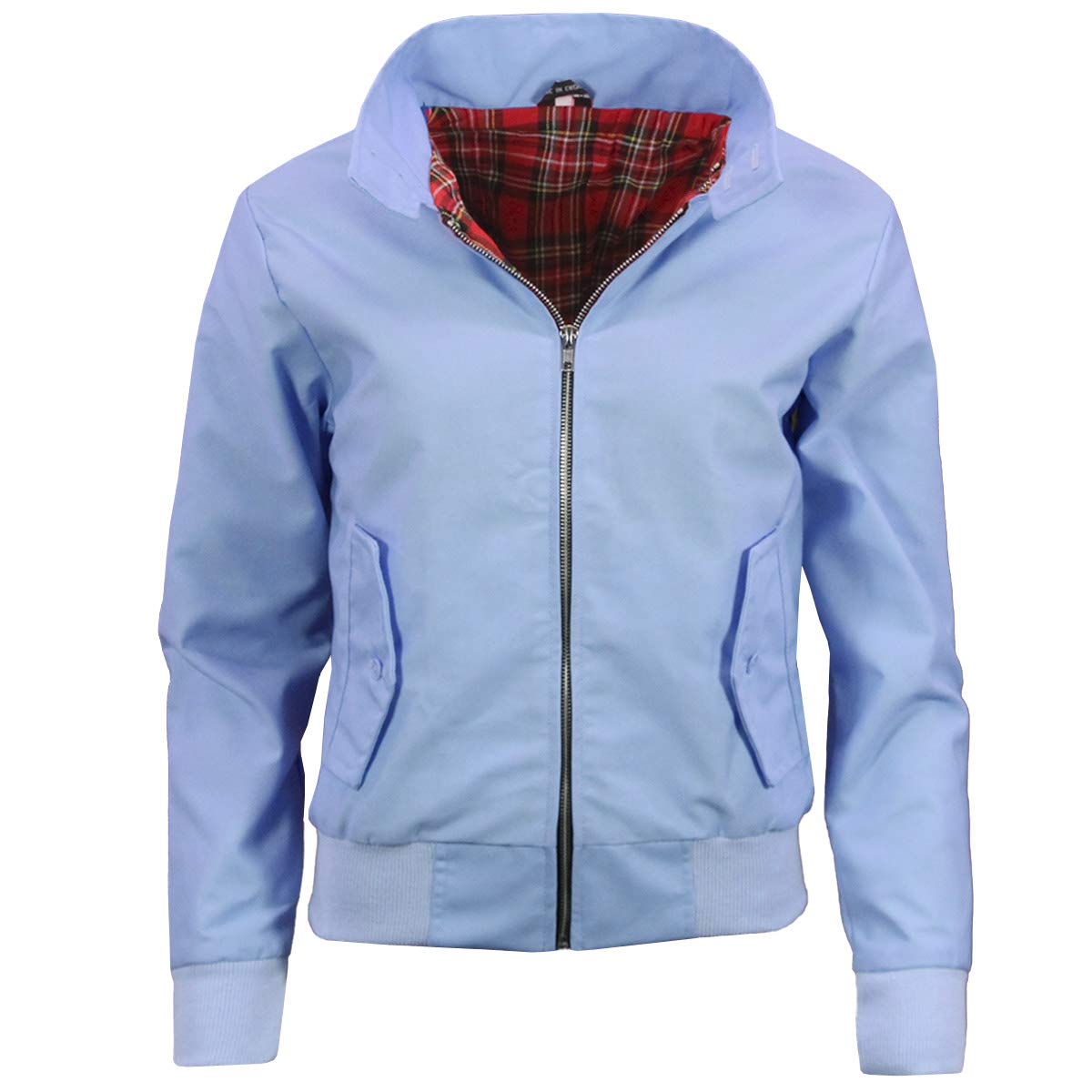 G5 Apparel Women's Sky Classic Vintage Scooter Harrington Bomber Jacket | Tartan Lined | Biker