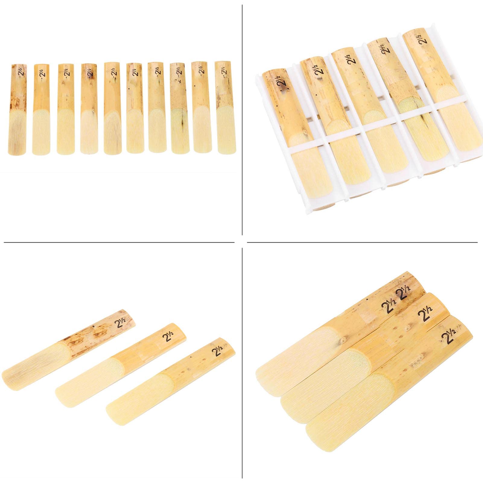 Acouto 10pcs 2.5 Strength B Flat Plastic Clarinet Reeds - Beginner Friendly Accessory