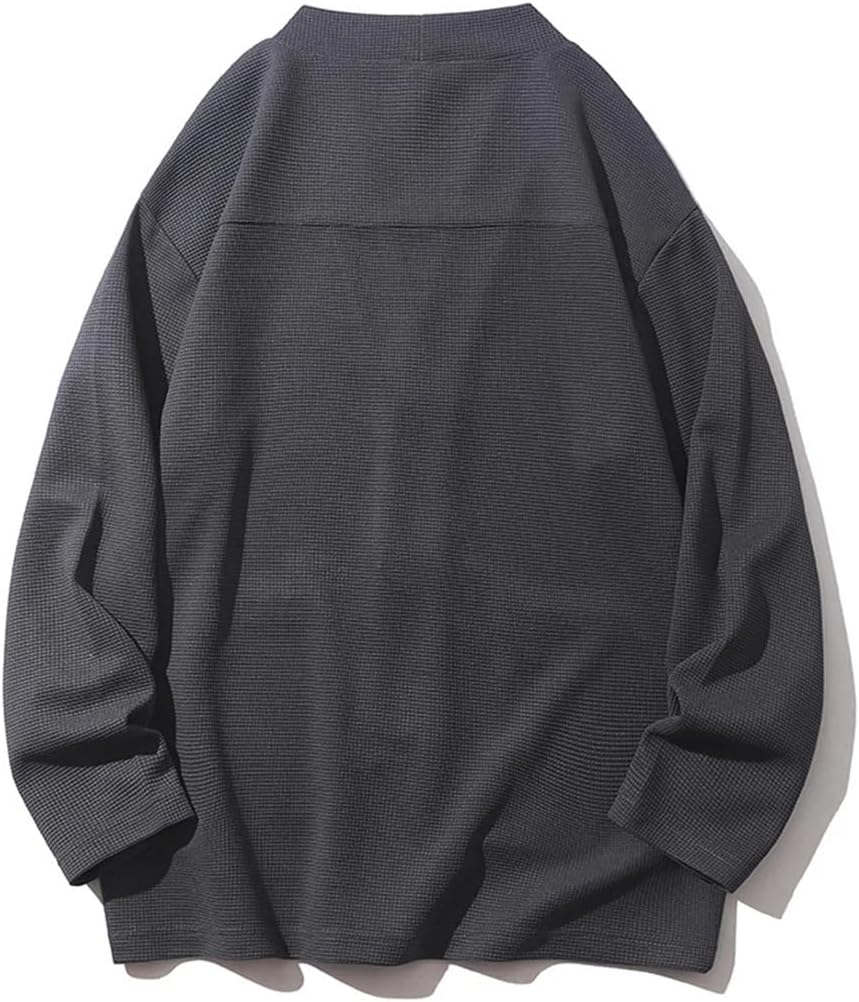 Men's V-Neck Long-Sleeved Cardigan Solid Color Warm Spring and Fall Men's Knitted Jacket