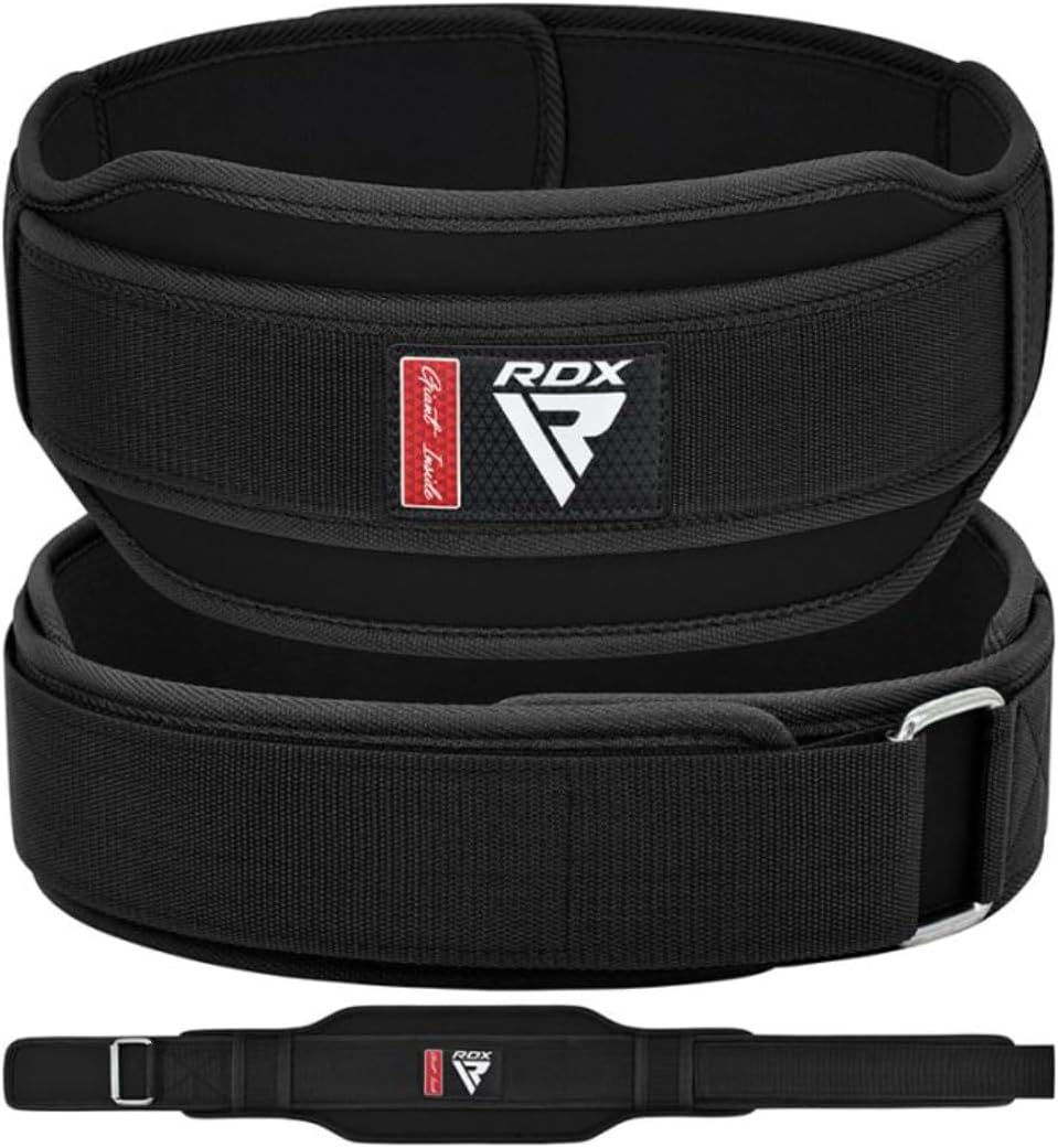 RDX RX5 Cintura per Sollevamento Pesi, Cintura Imbottita in Schiuma EVA per Uomini e Donne, Tessuto in Poliestere, Chiusura con Gancio e Anello in Nylon, Fibbia in Ferro, Squat di Sollevamento, Stacchi