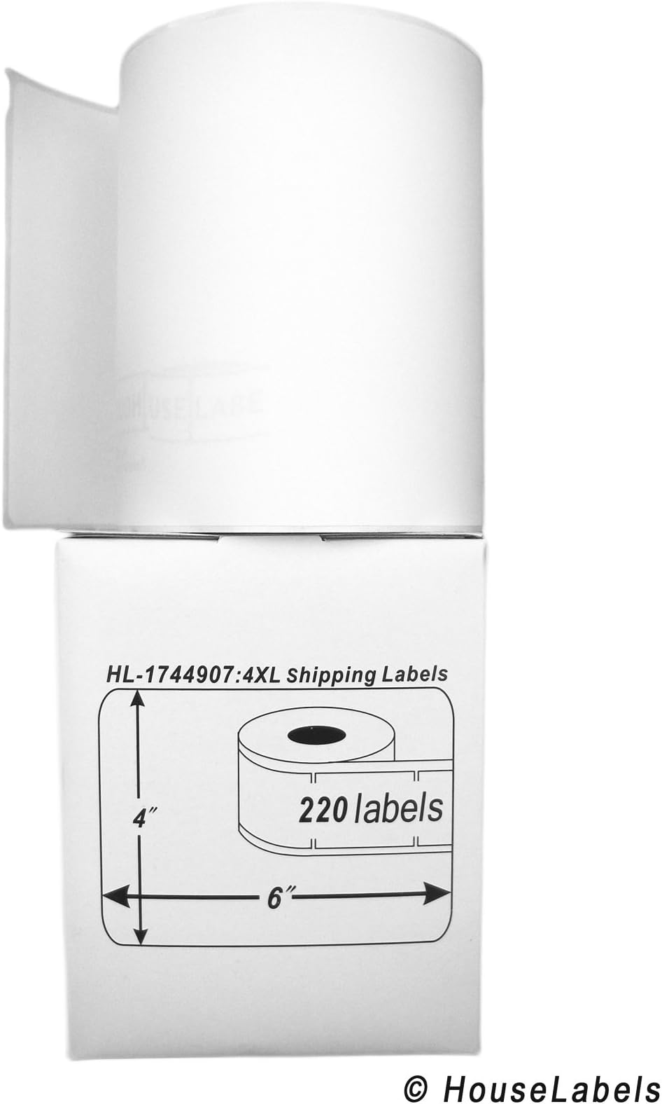 HouseLabels DYMO-Compatible 1744907 Shipping and Postage Labels for 4XL (4" x 6") -- BPA Free! (6 Rolls; 220 Labels per Roll)
