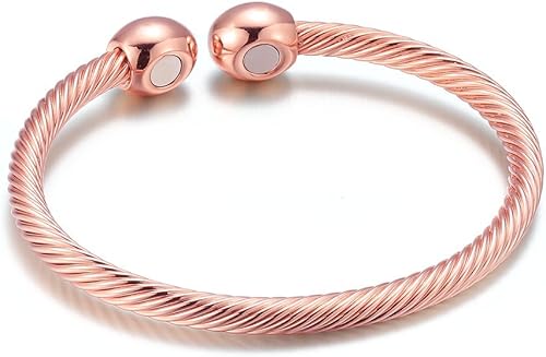 Elegante pulsera magnética de cobre con imanes de terapia para el dolor de artritis para mujeres y hombres regalos para el día del padre Cobre